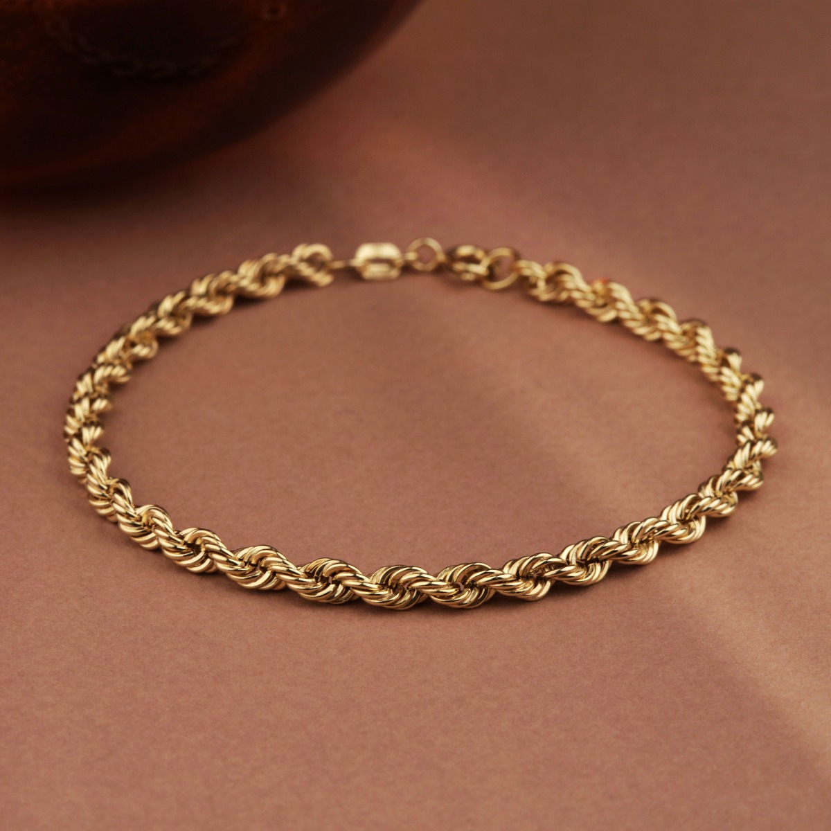 New 9ct Yellow Gold 7.5" Hollow Rope Twist Bracelet