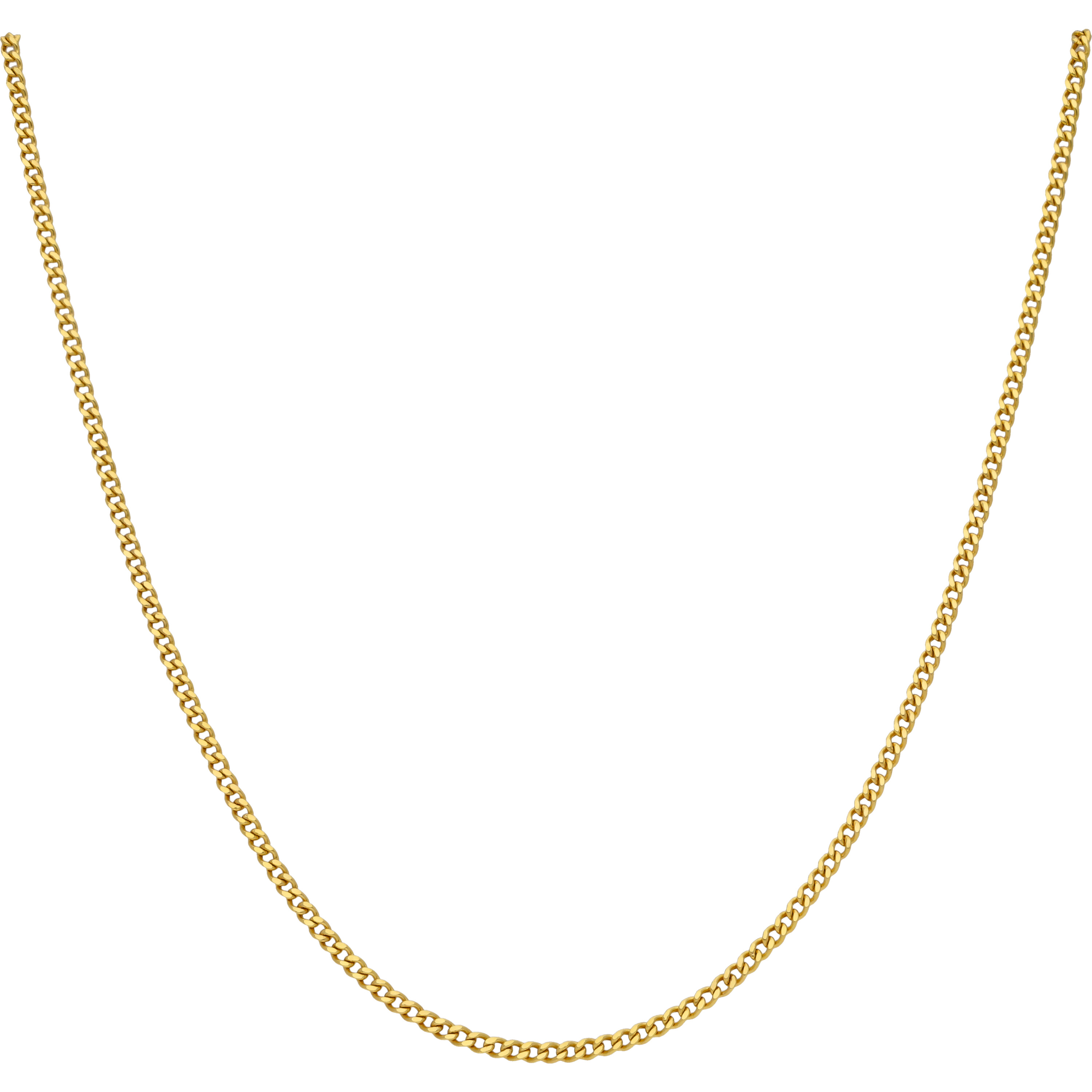 New 9ct Yellow Gold 18 Inch Hollow Curb Chain Necklace