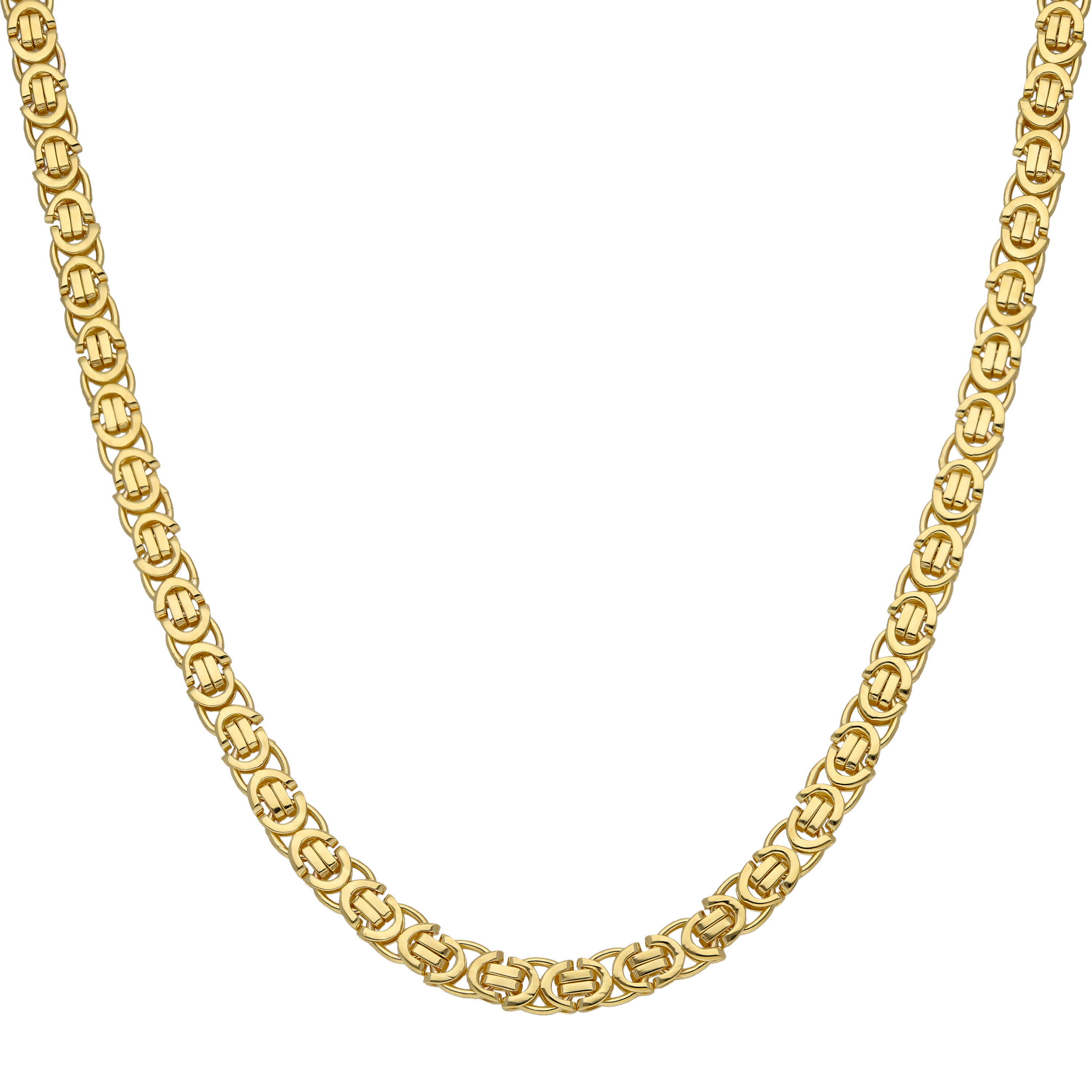 New 9ct Yellow Gold 28" Flat Byzantine Link Chain Necklace 48g