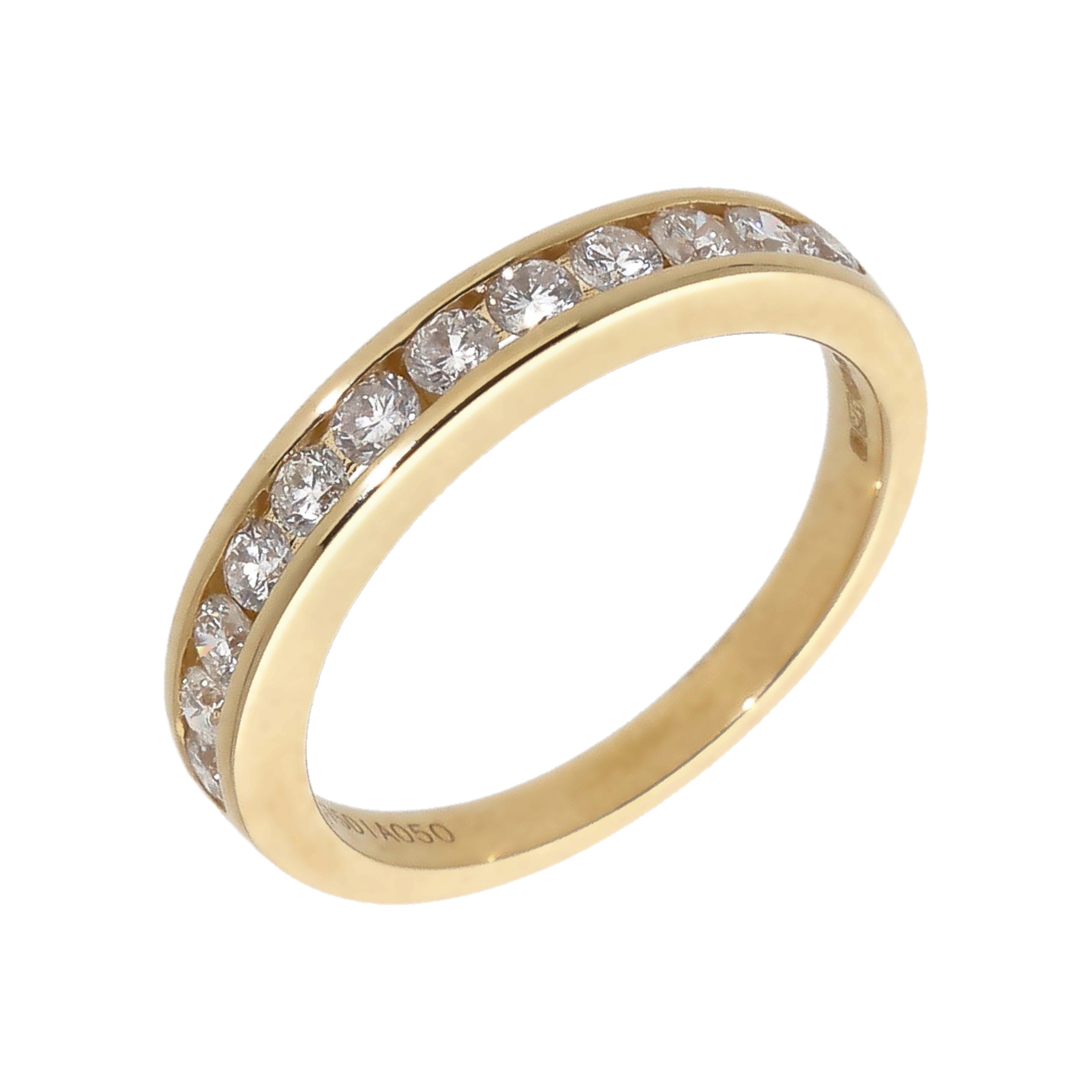 New 9ct Yellow Gold 0.50ct Diamond Half Eternity Ring