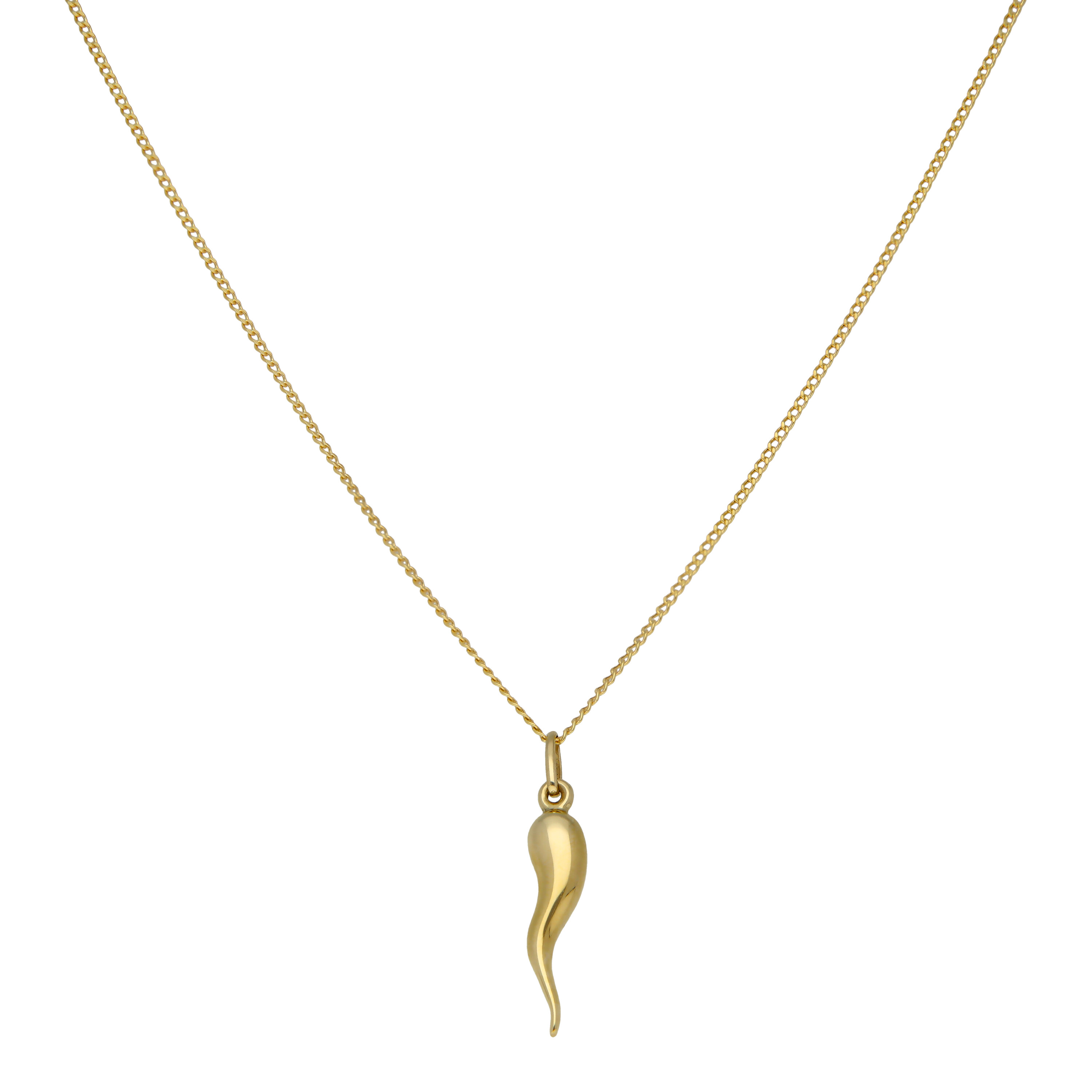 New 9ct Yellow Gold Horn Of Life Pendant & 18" Necklace