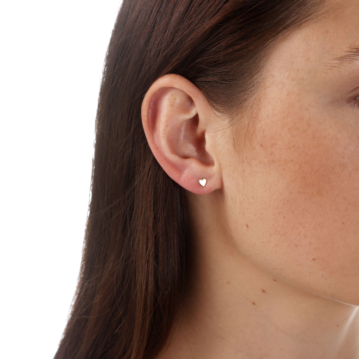 New 9ct Yellow Gold Polished Heart Stud Earrings