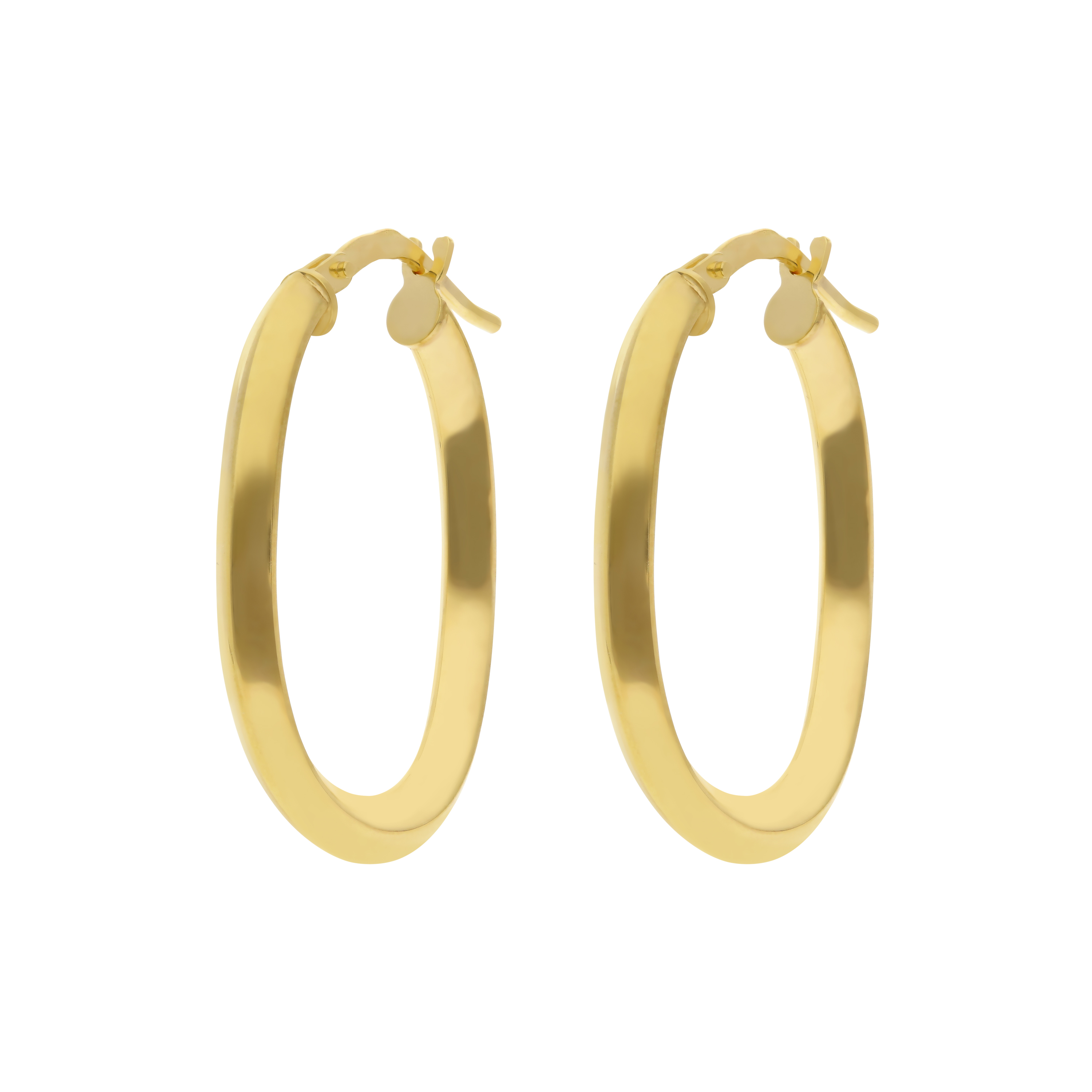 New 9ct Yellow Gold Oval Hoop Earrings
