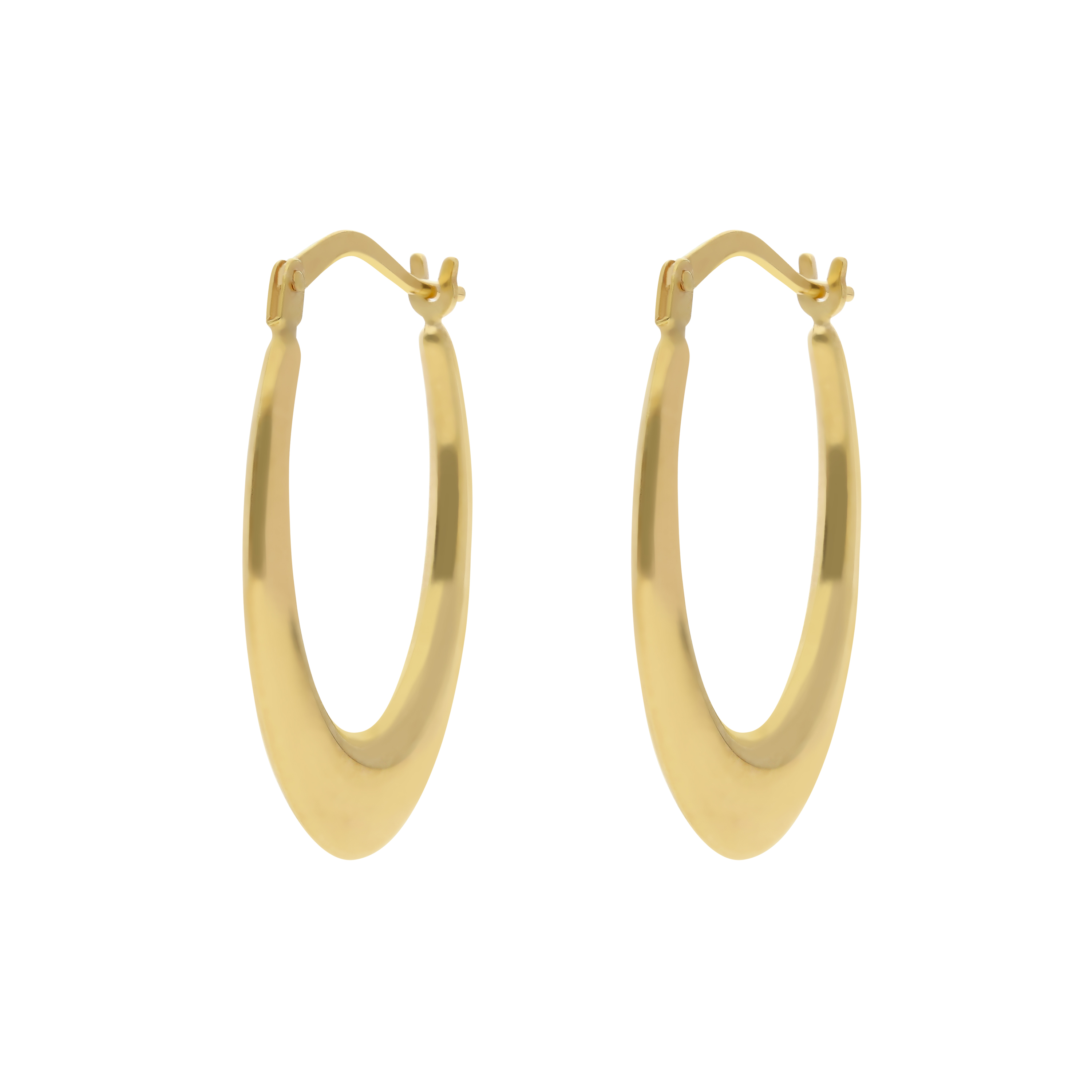 New 9ct Yellow Gold Oval Hoop Earrings