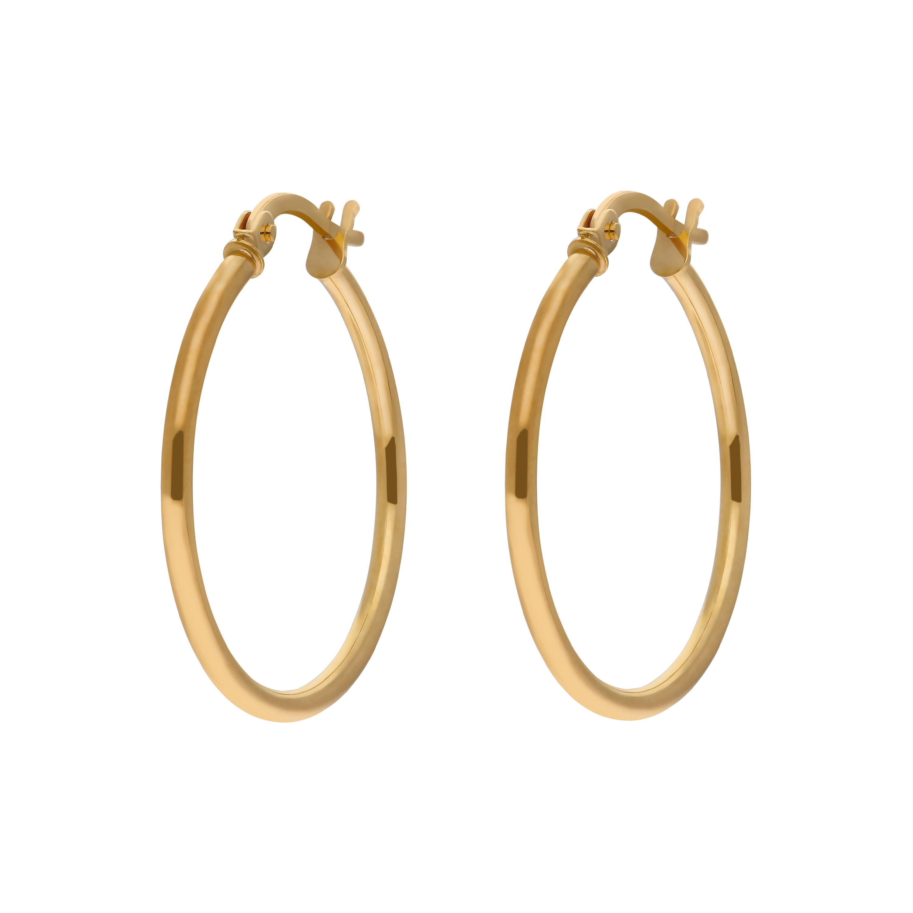 New 9ct Yellow Gold Polished Hoop Creole Earrings