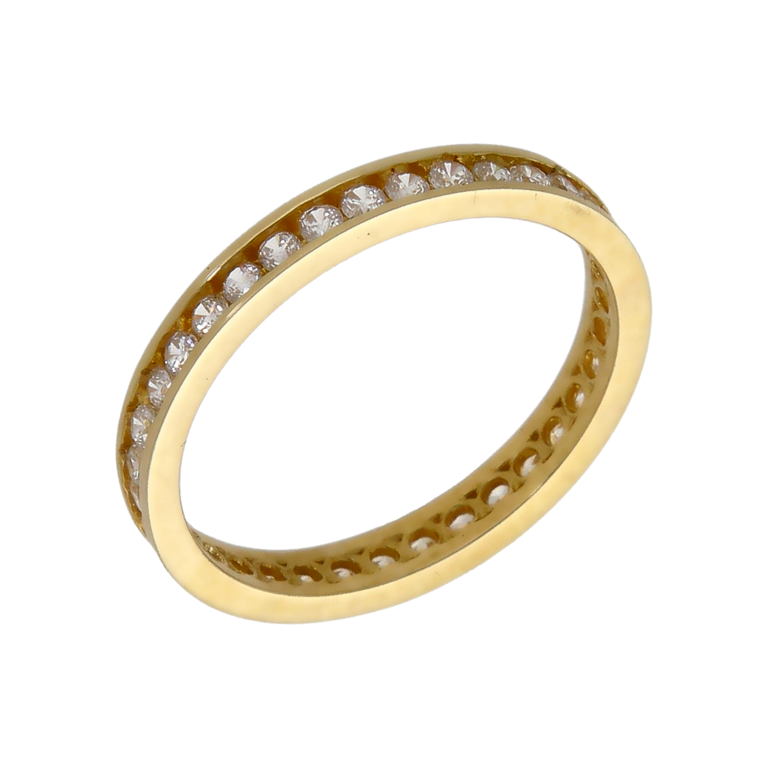 New 9ct Yellow Gold Cubic Zirconia Full Eternity Band Ring