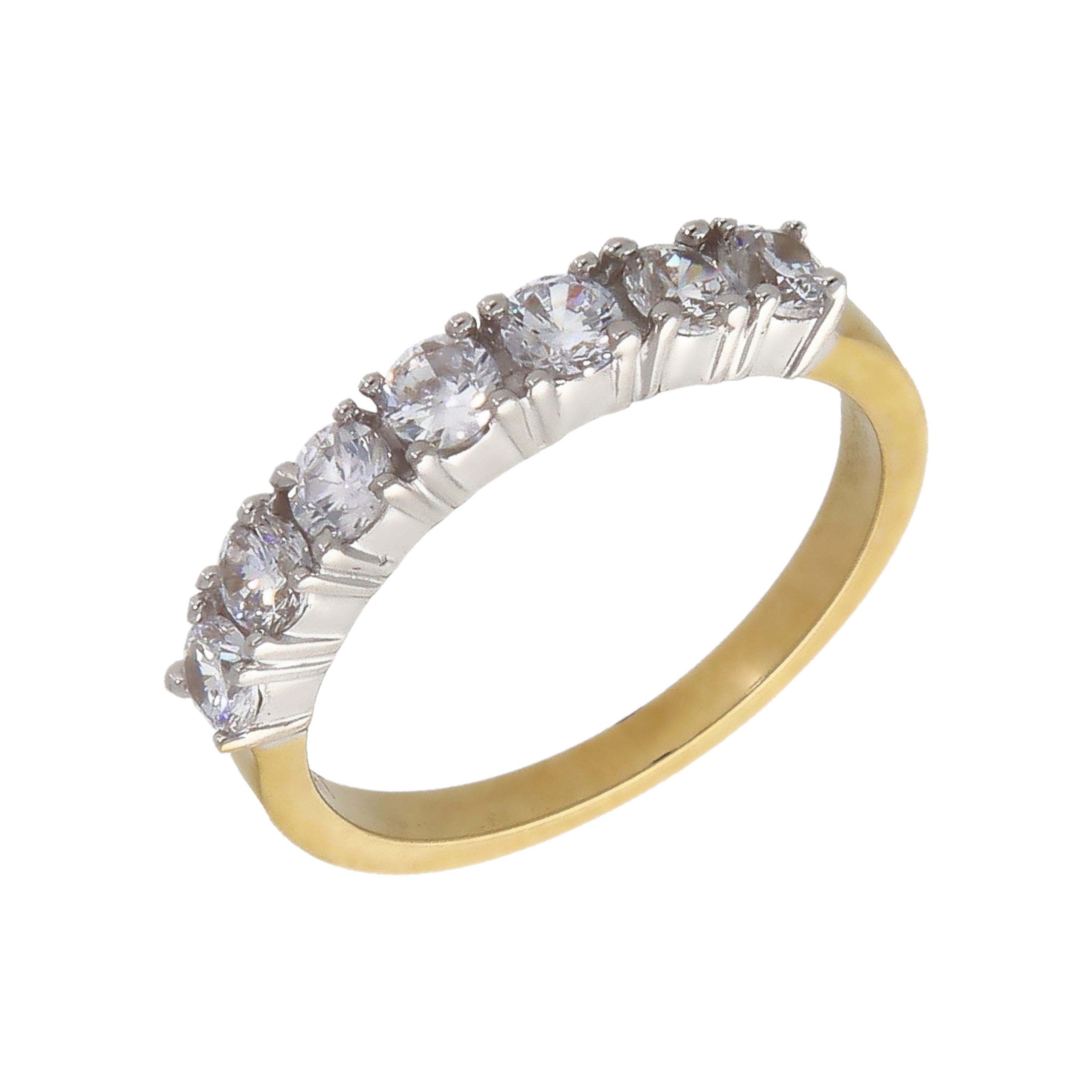 New 9ct Yellow Gold Cubic Zirconia Half Eternity Ring