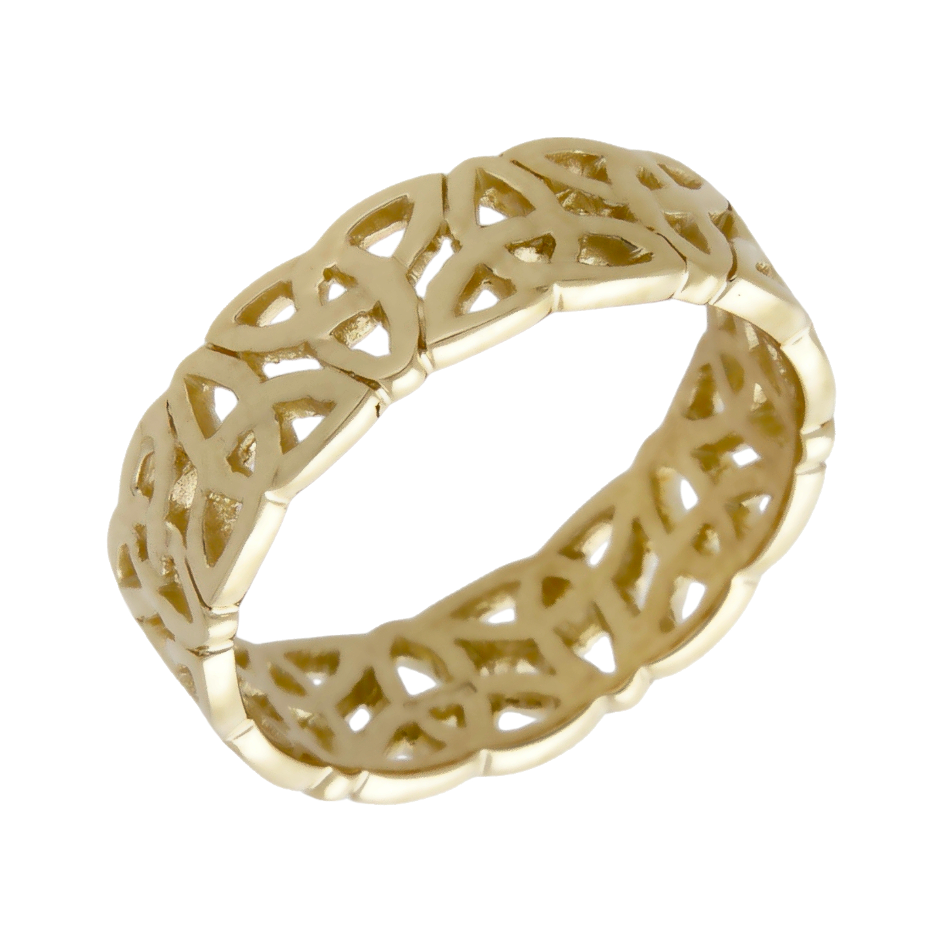 New 9ct Yellow Gold Celtic Design Full Band Ring