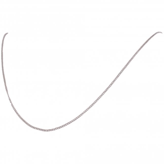 New 9ct White Gold 18 Inch Curb Link Chain Necklace