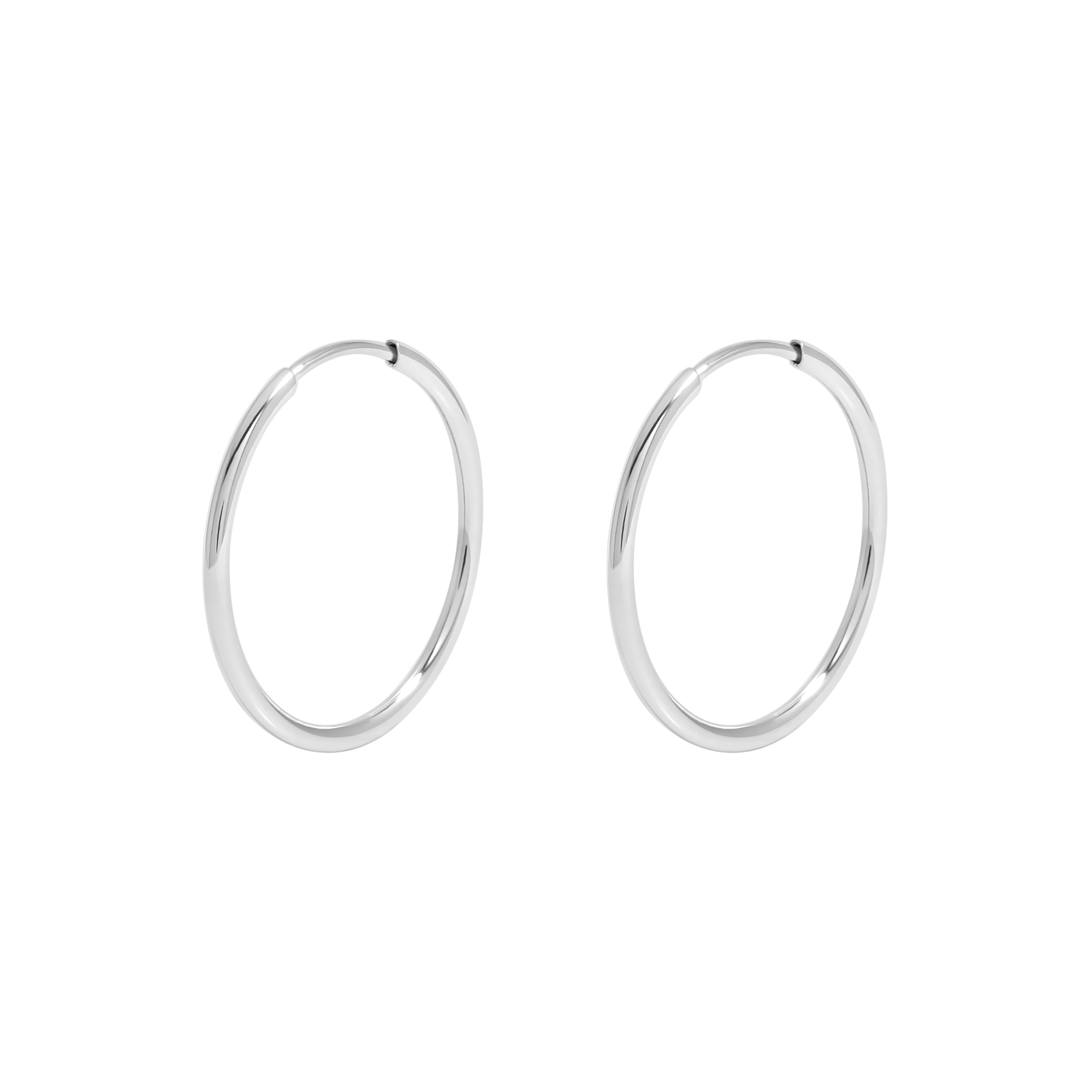New Sterling Silver 16mm Sleeper Style Hoop Earrings