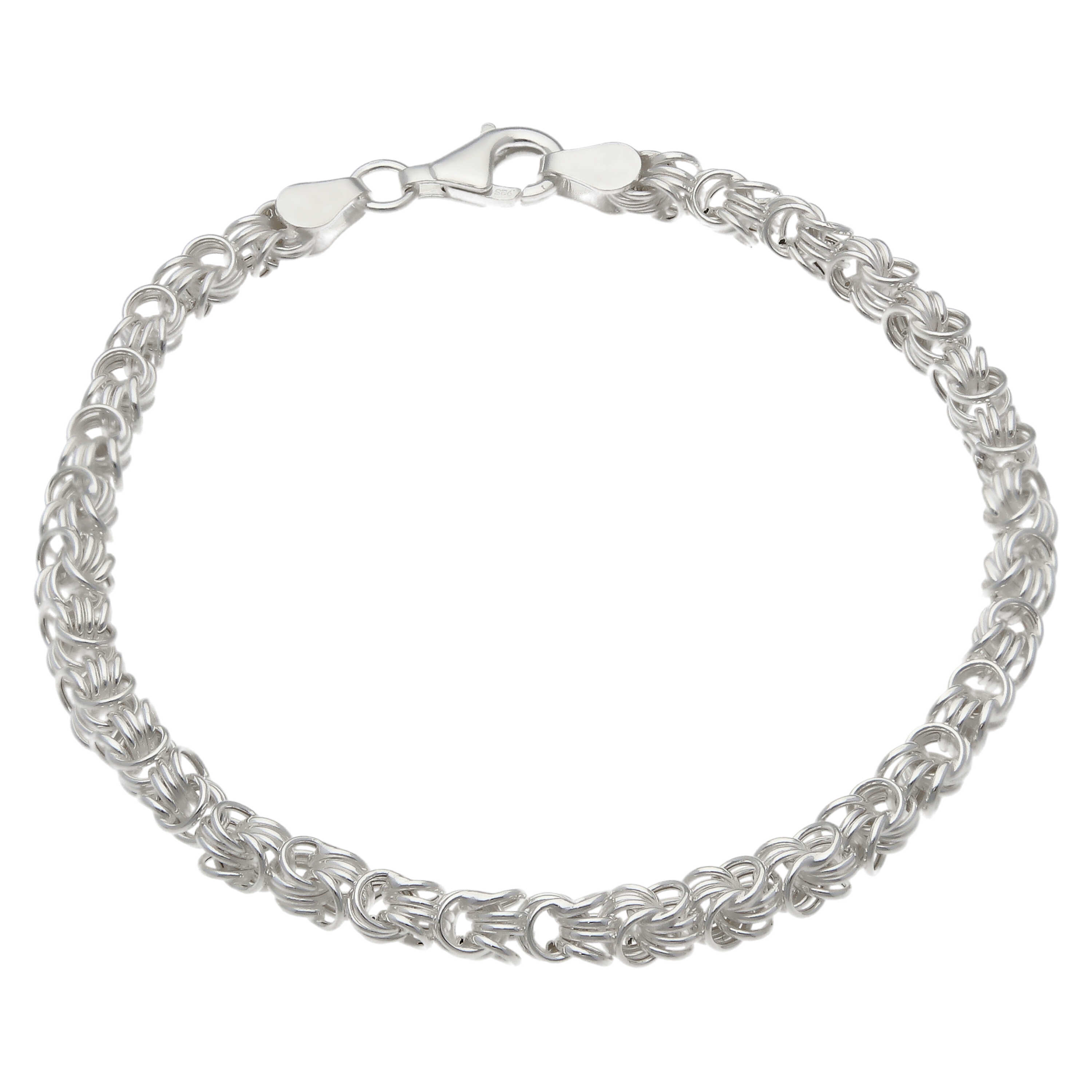 New Sterling Silver 7.5" Square Rosette Link Bracelet
