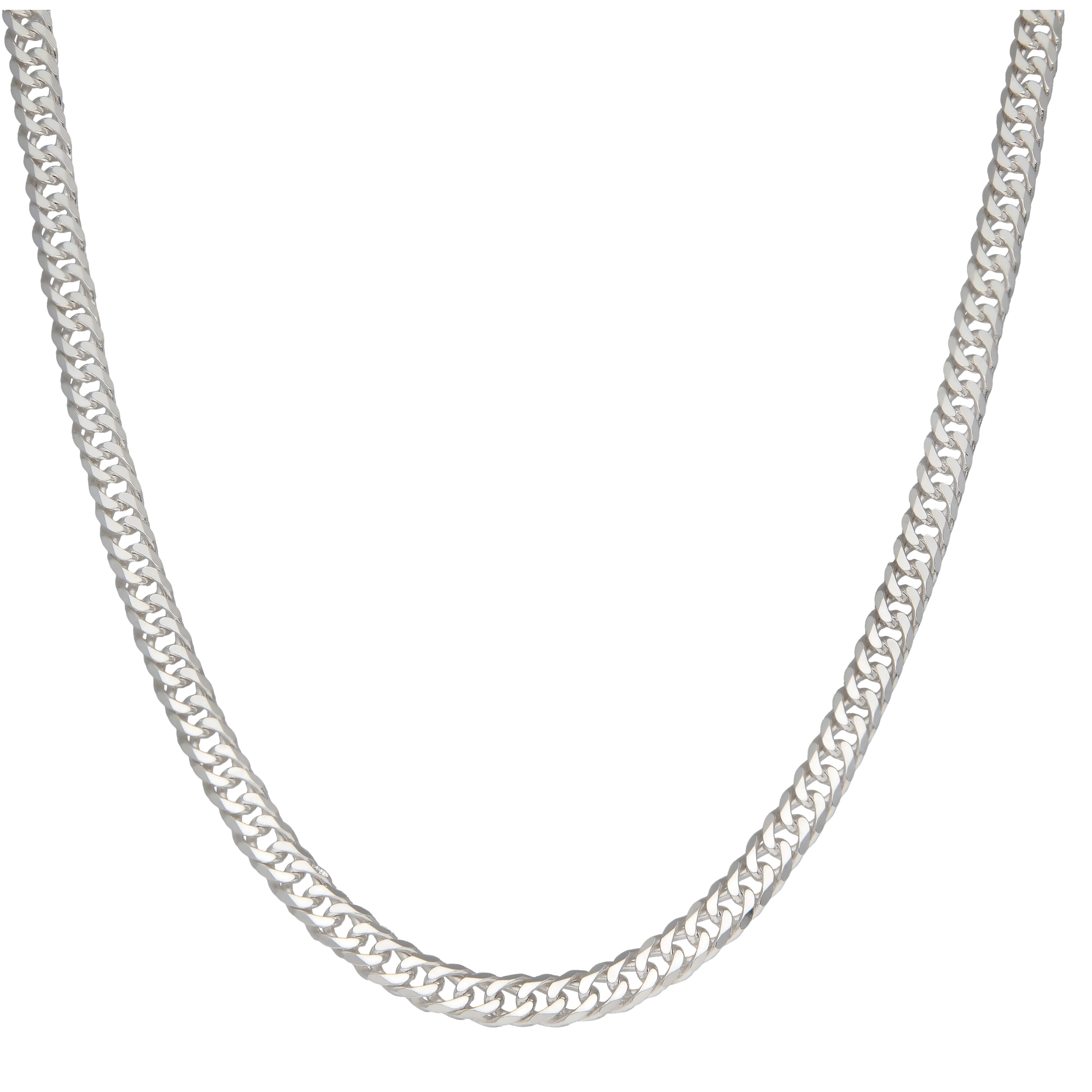 New Sterling Silver 24" Double Curb Chain Necklace