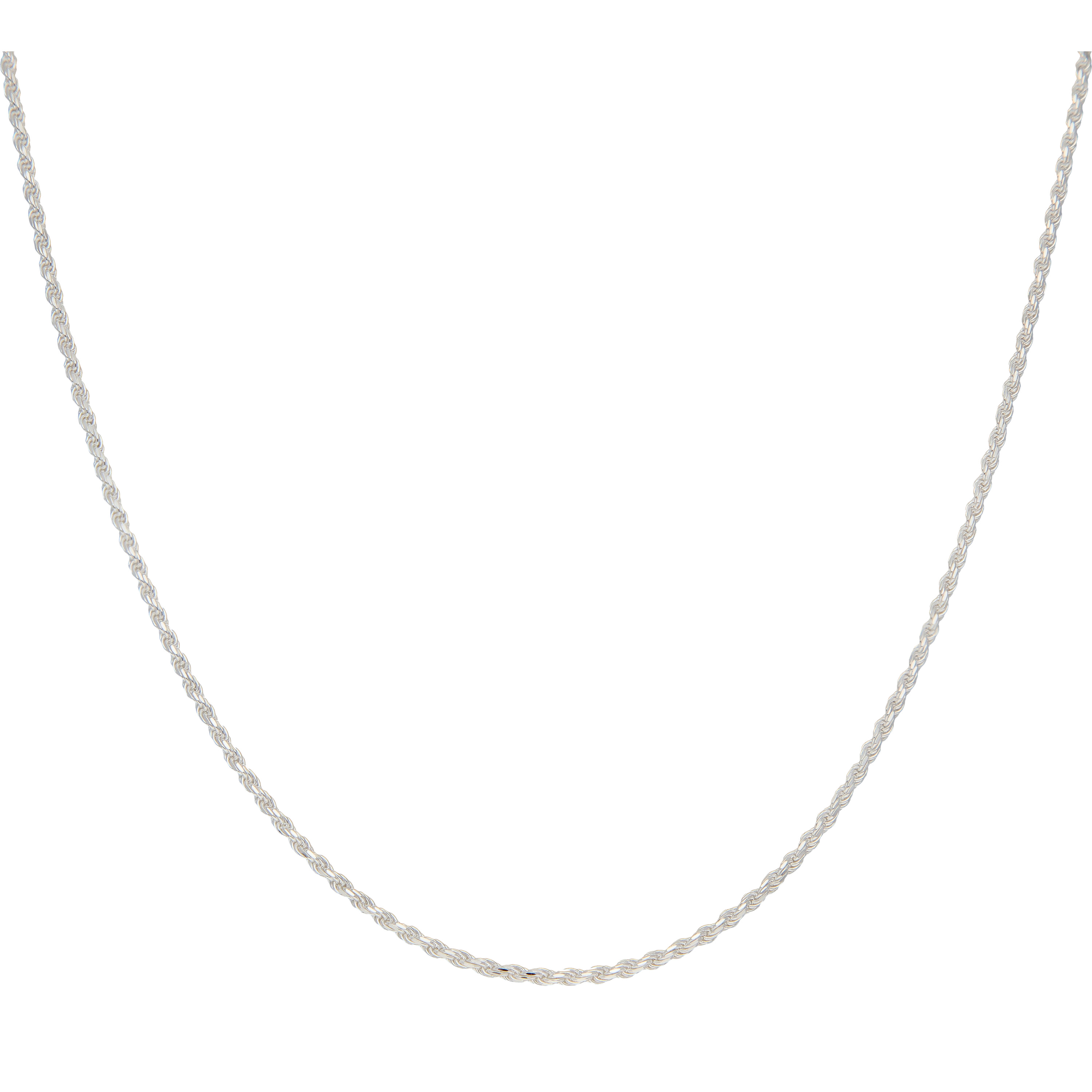 New Sterling Silver 16" Rope Chain Necklace