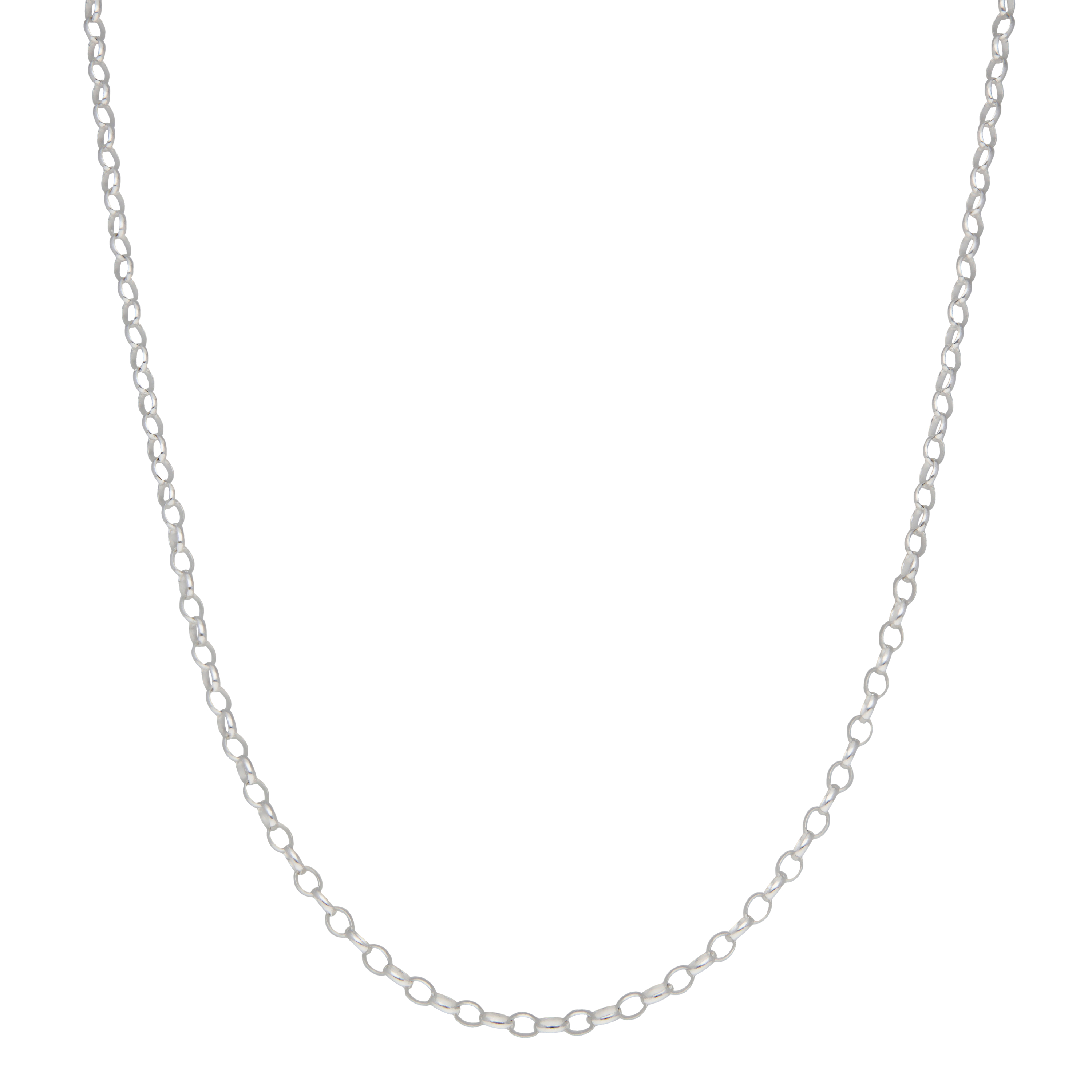 New Sterling Silver 18" Polished Belcher Chain Necklace