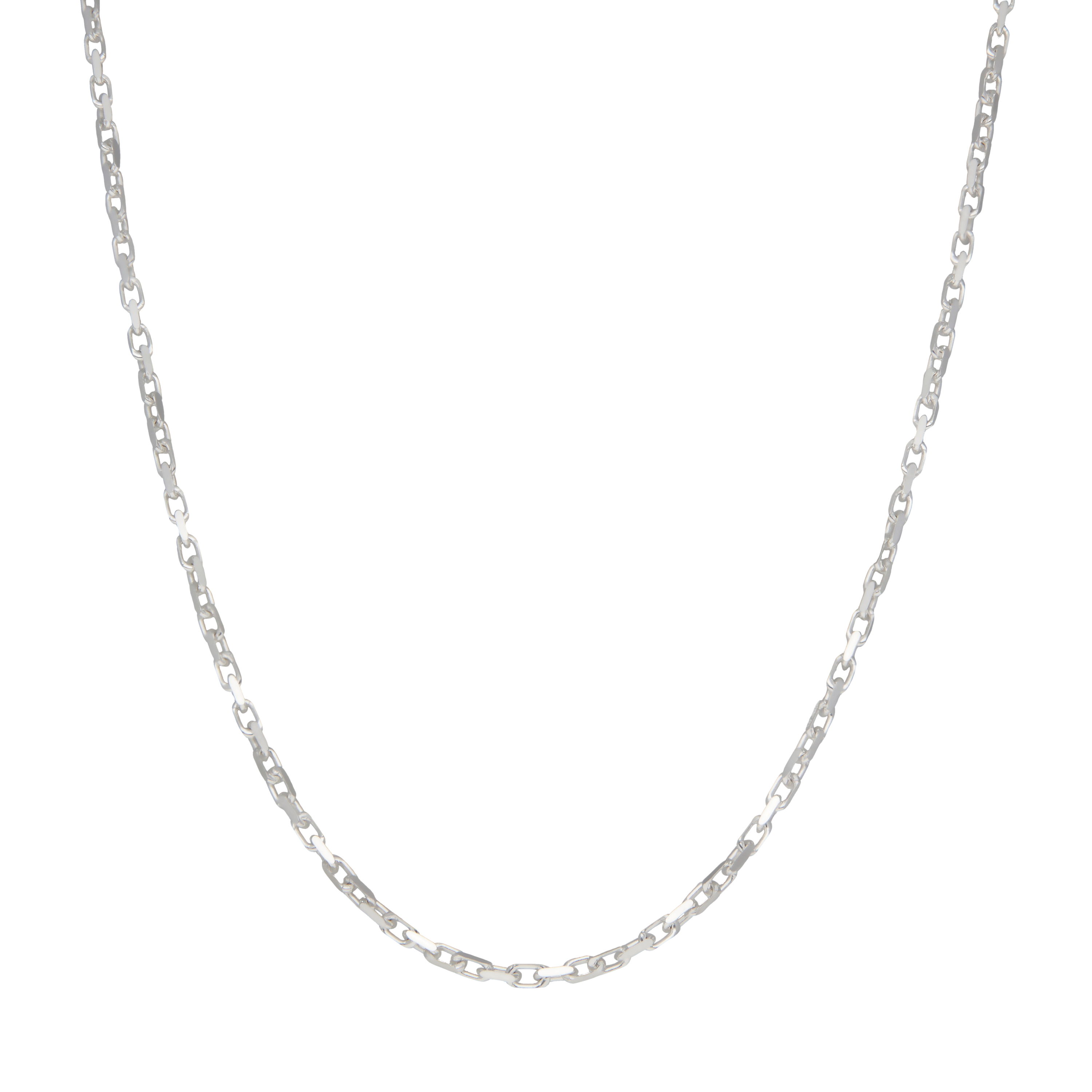New Sterling Silver 20" Diamond-Cut Belcher Chain Necklace