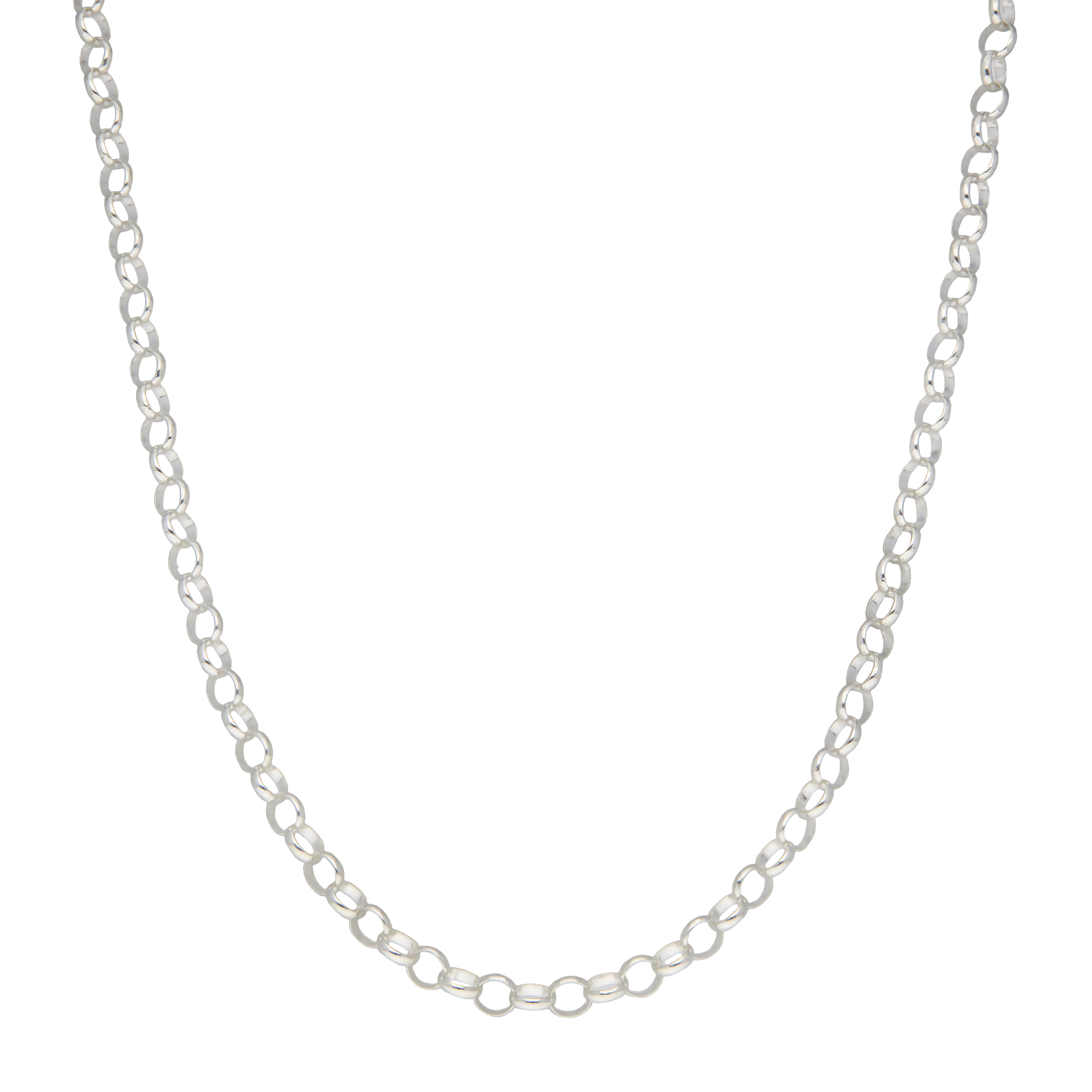 New Sterling Silver 24" Round Belcher Chain Necklace