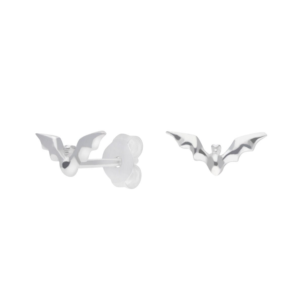 New Sterling Silver Bat Stud Earrings