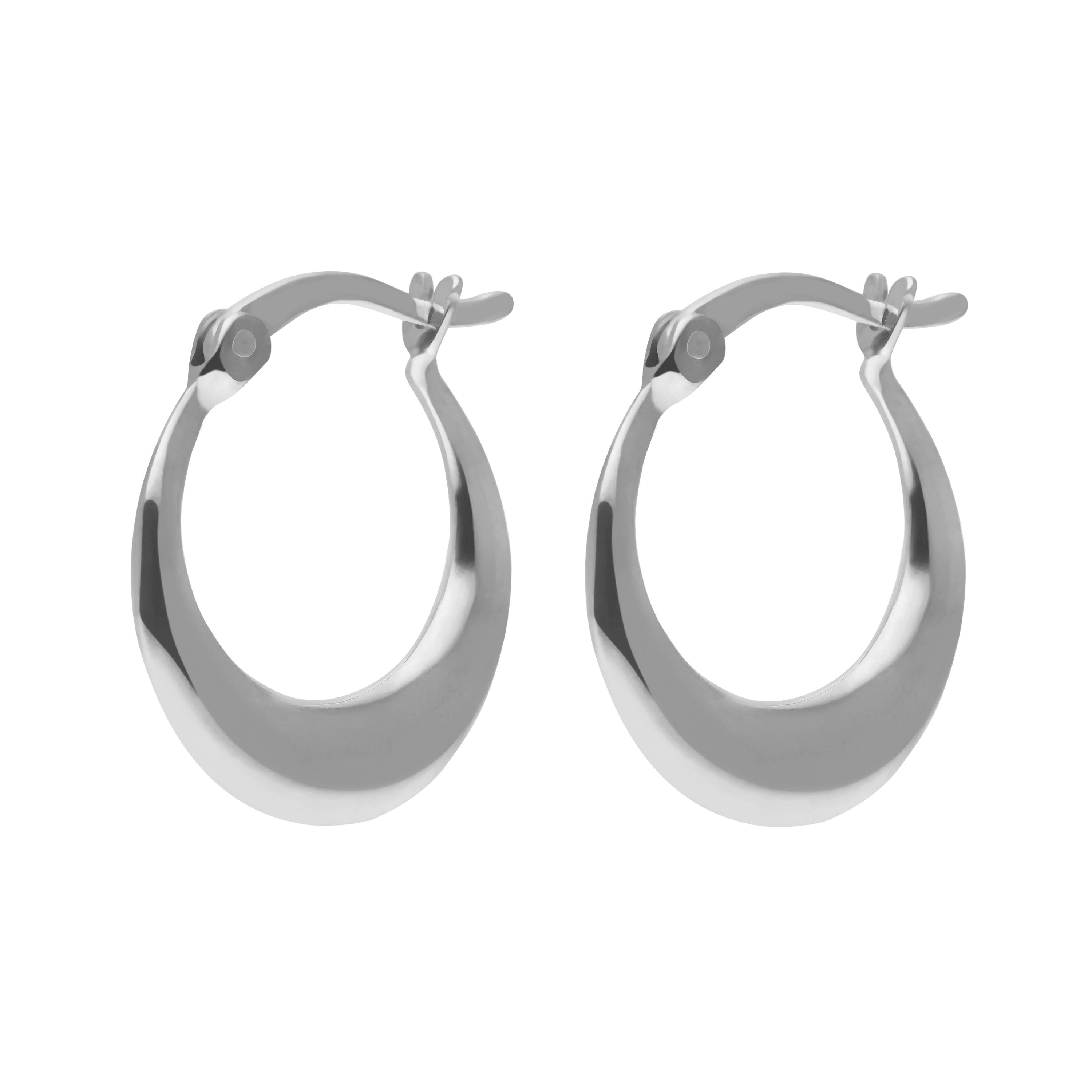 New Sterling Silver Graduated Hoop Creole Earrings