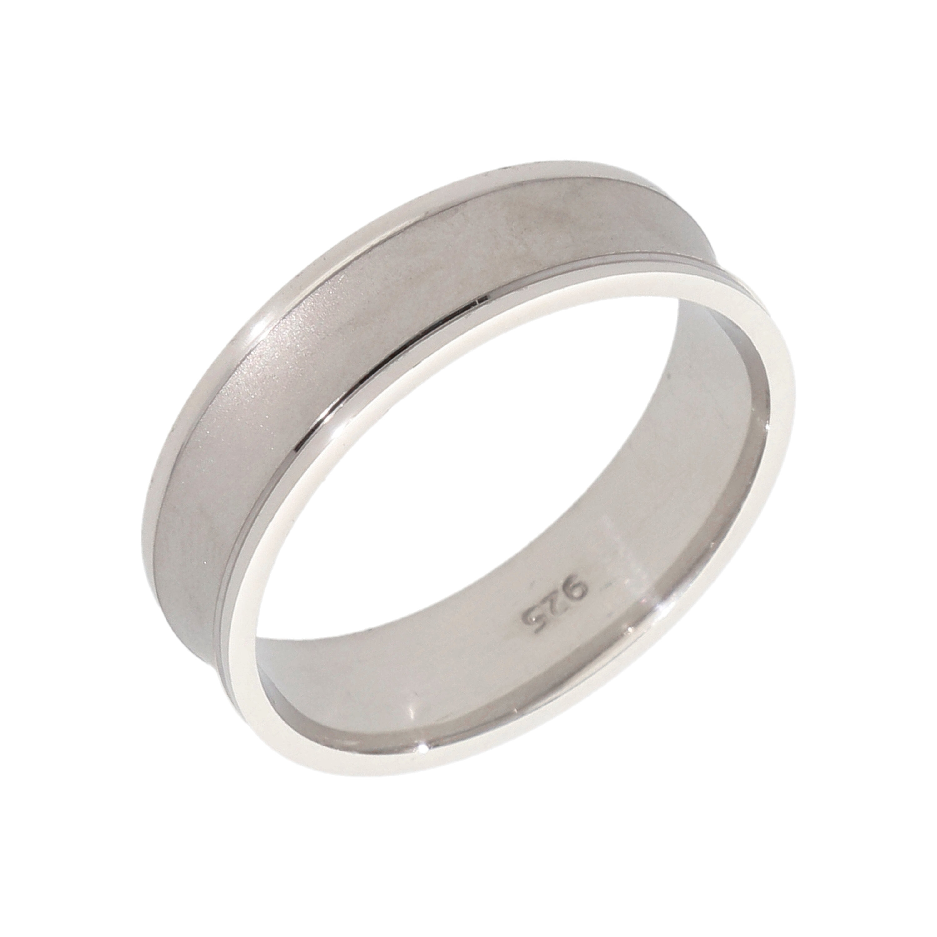 New Sterling Silver 6mm Satin Finish Wedding Band Ring