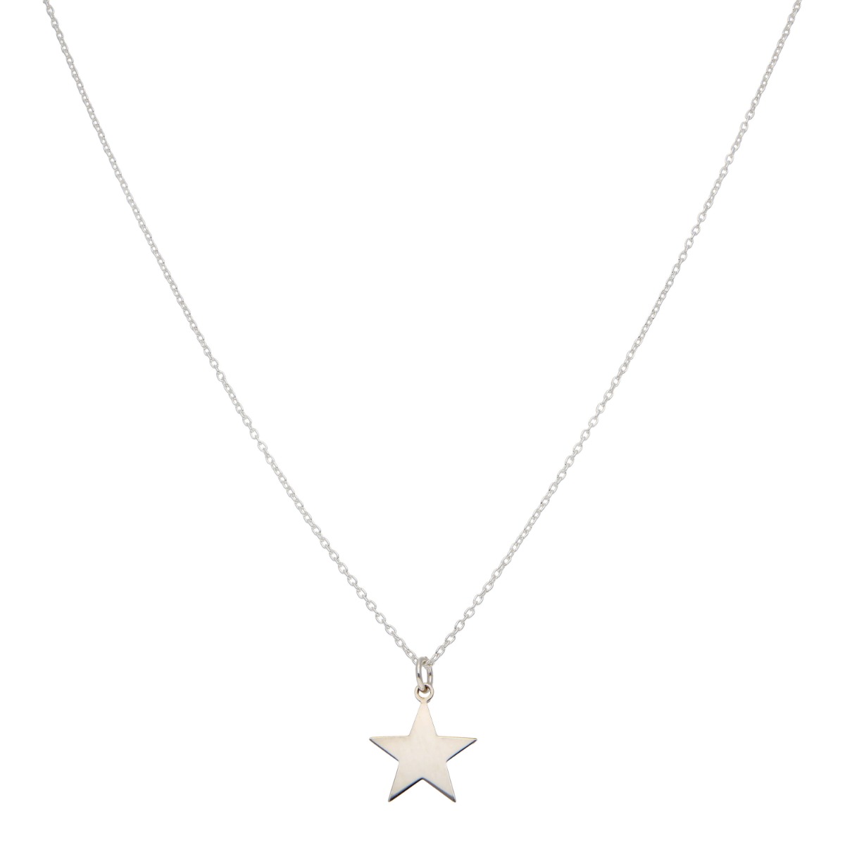 New Sterling Silver Star Pendant & 18" Necklace