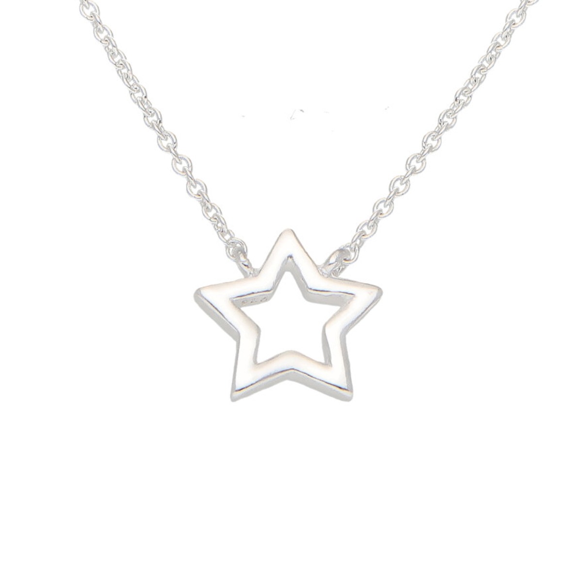 New Sterling Silver 18" Star Necklace