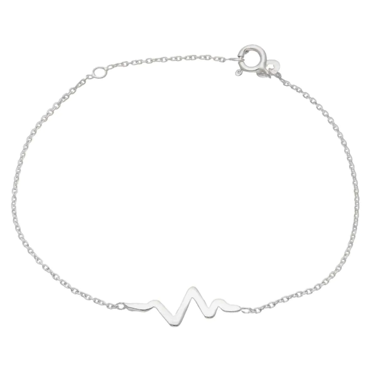 New Sterling Silver Heartbeat Bracelet