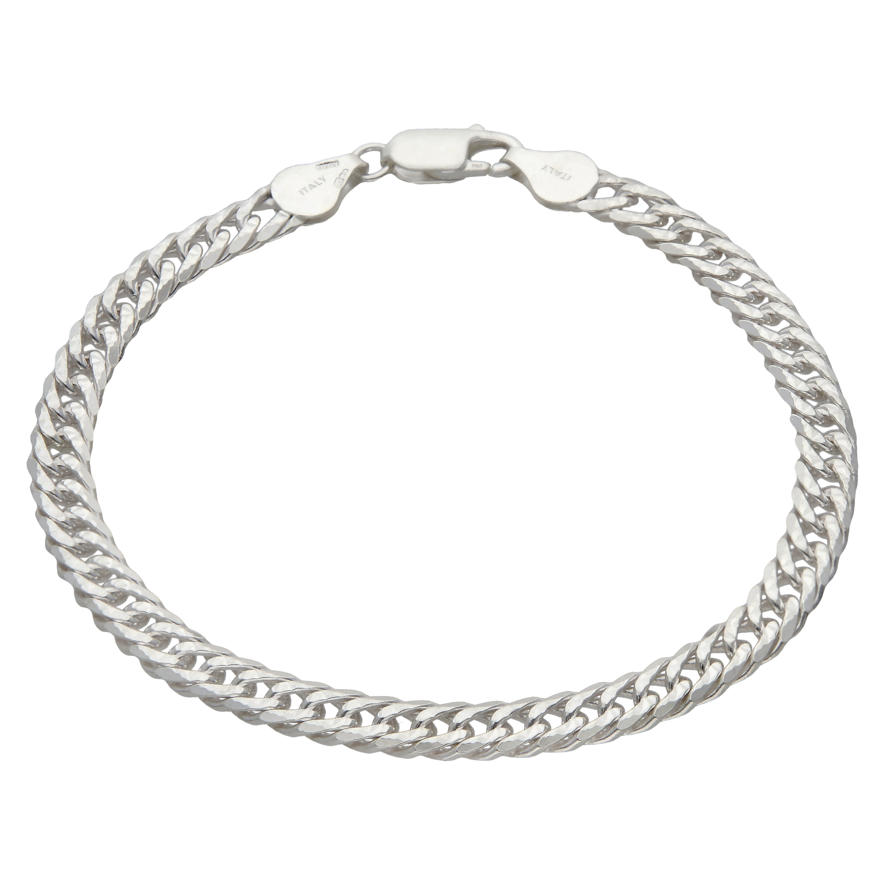 New Sterling Silver 8.5" Double Curb Bracelet