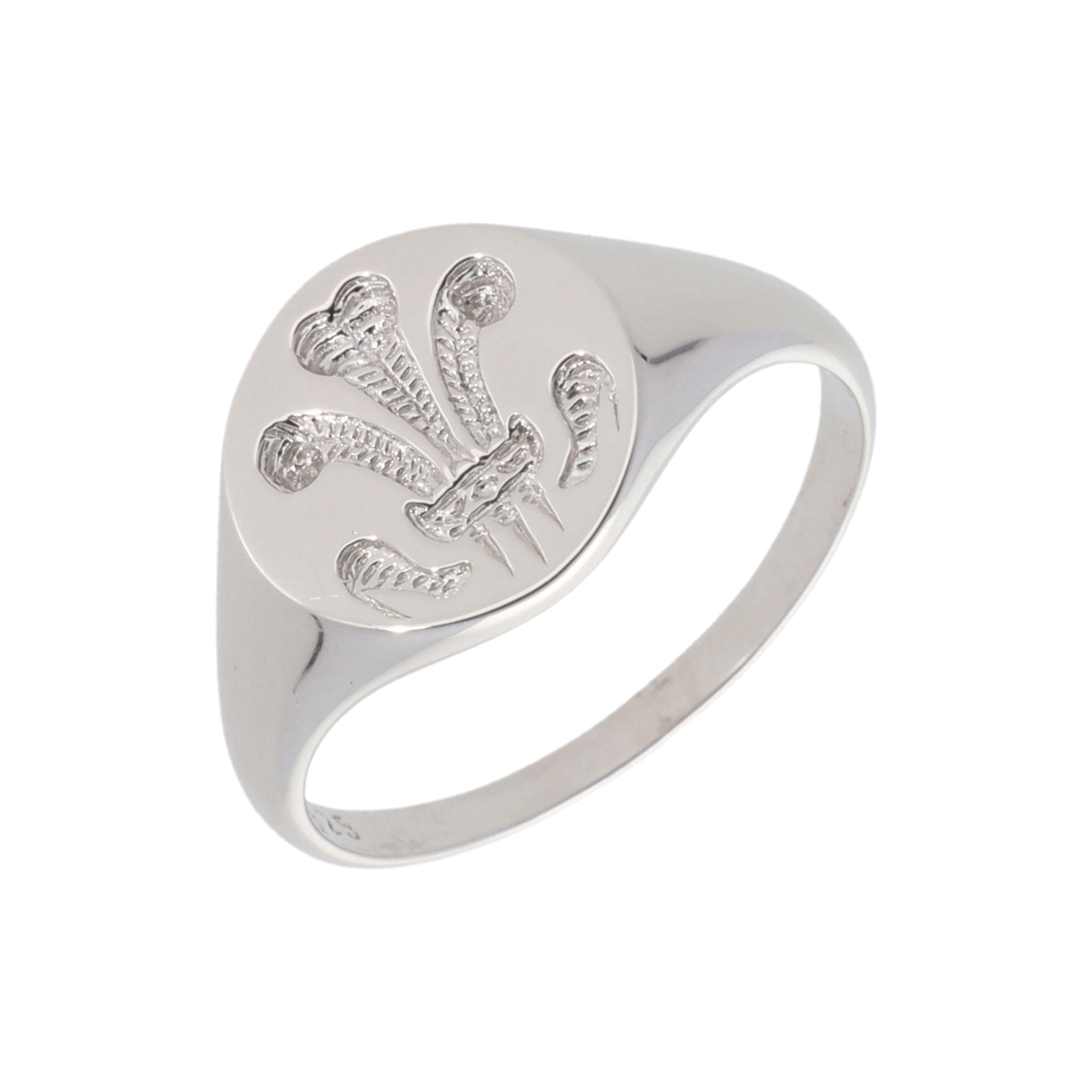 New Sterling Silver Oval Fleur De Lis Signet Ring