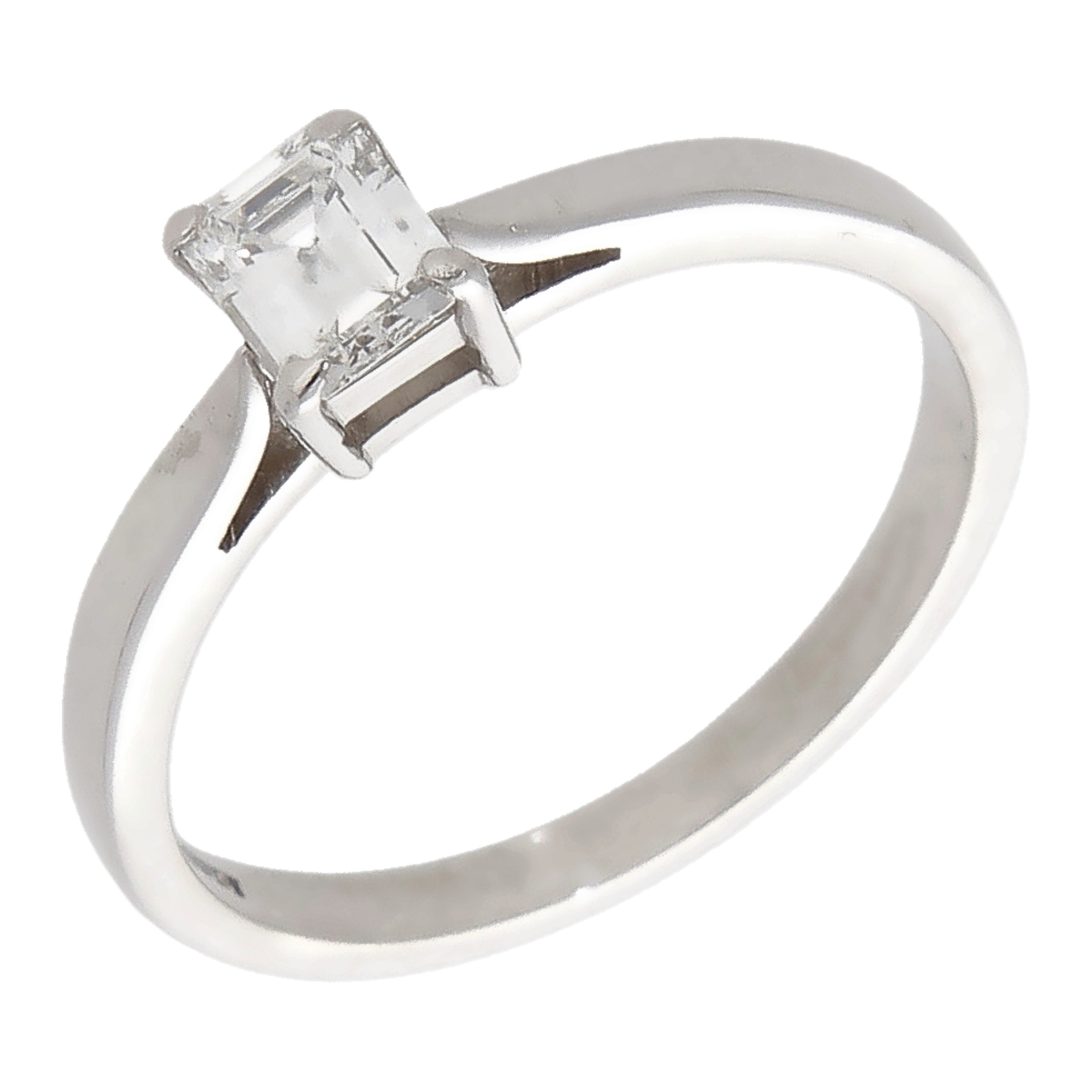 Pre-Owned Platinum 0.33ct Emerald Cut Diamond Solitaire Ring