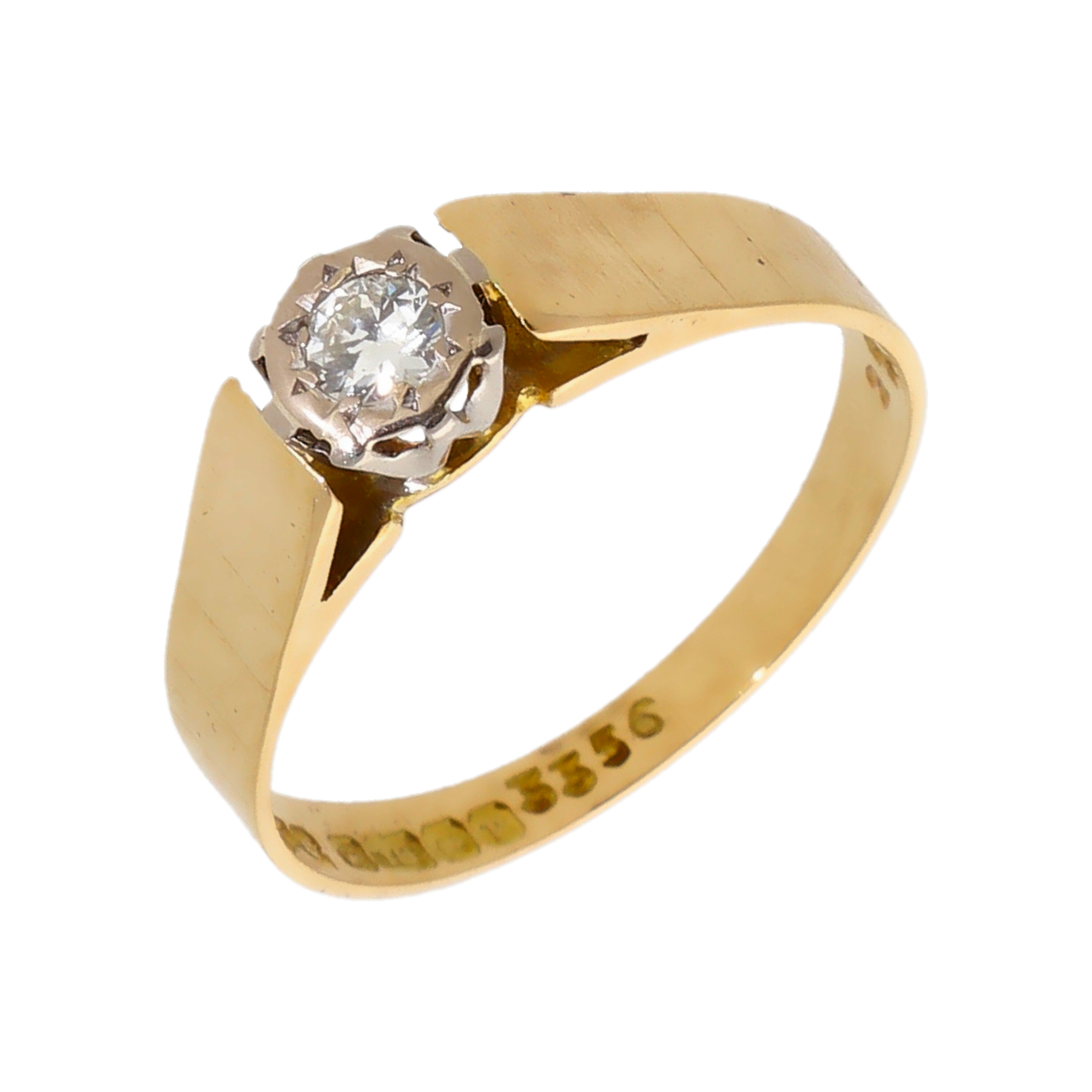 18ct Yellow Gold Illusion Set Diamond Solitaire Ring