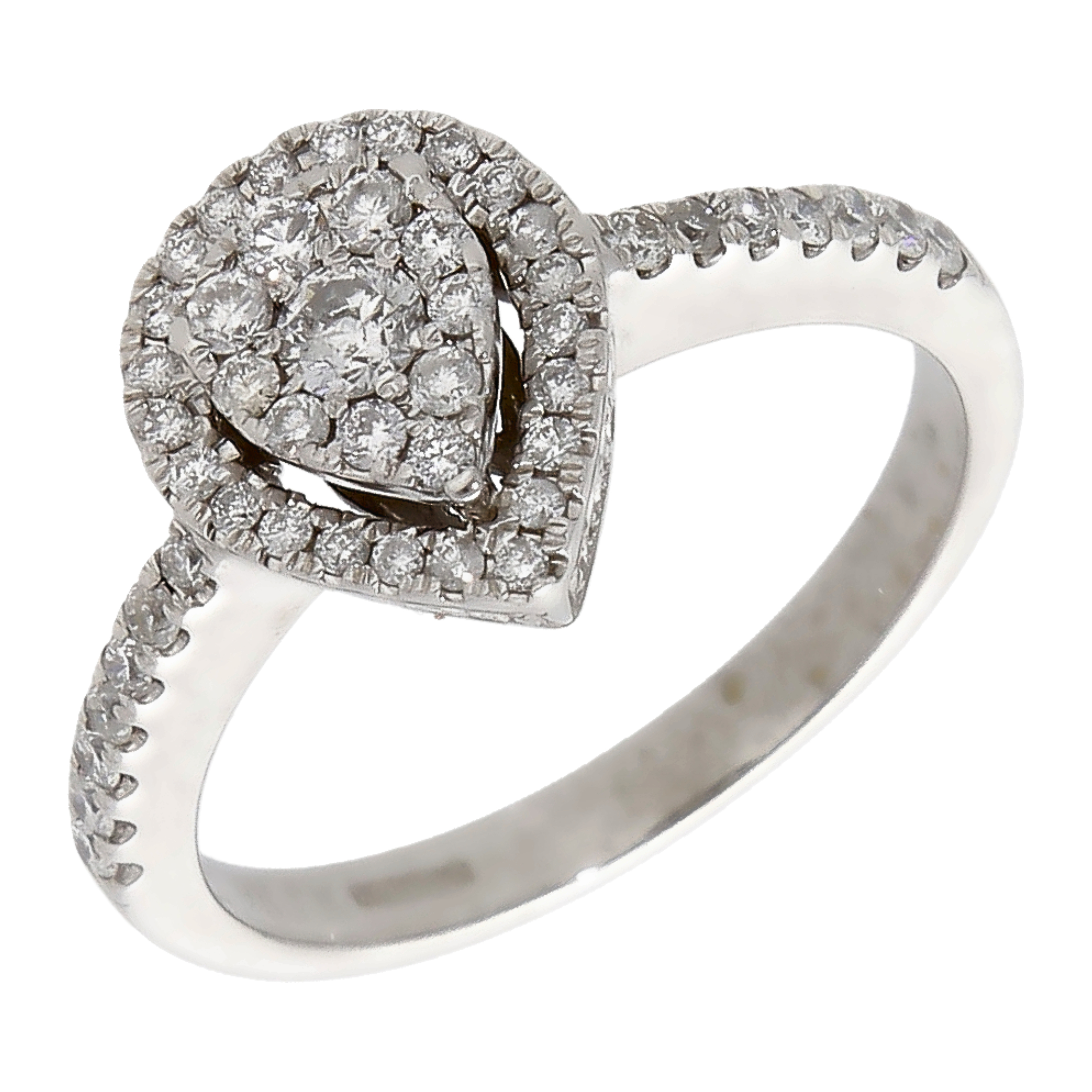 Pre-Owned 9ct White Gold Diamond Pear Cluster Ring