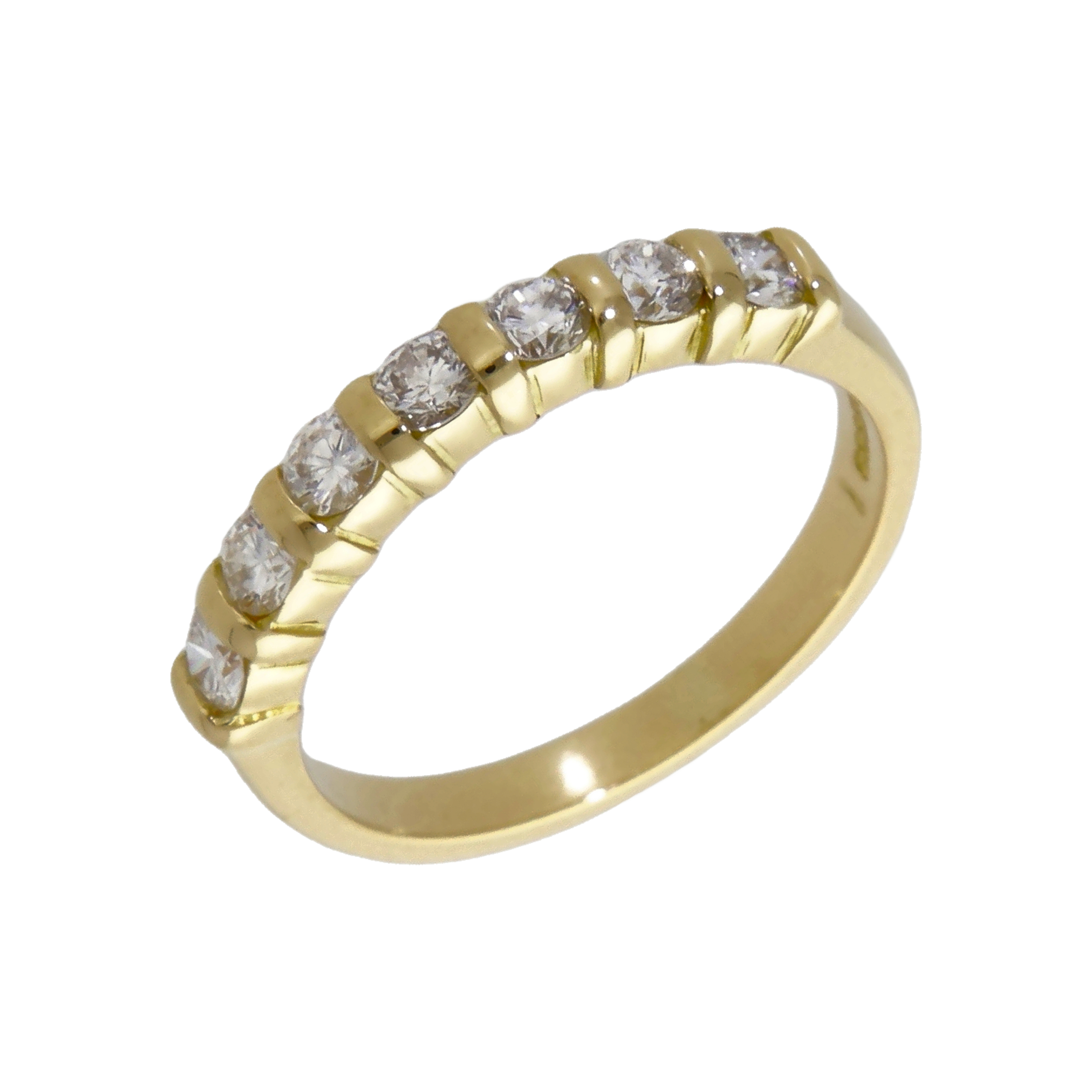 Pre-Owned 18ct Yellow Gold 0.70ct Diamond Half Eternity Ring