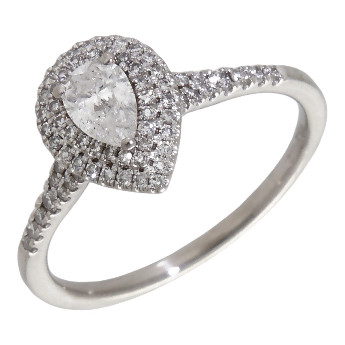 Pre-Owned Platinum 0.95ct Diamond Pear Cluster Ring