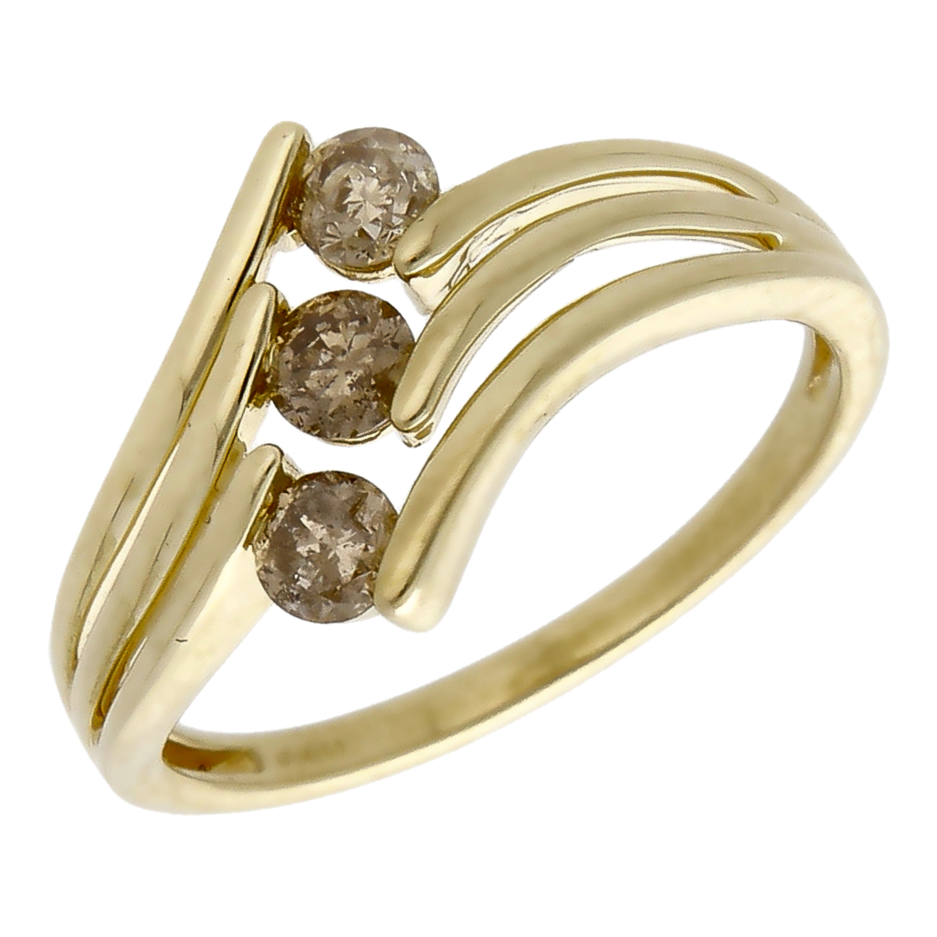 Pre-Owned 9ct Yellow Gold 0.50ct Diamond Trilogy Twist Ring