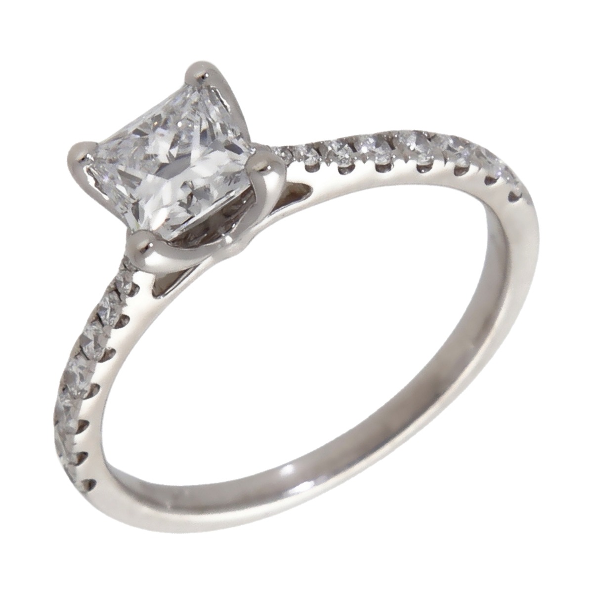 Pre-Owned 18ct Princess Cut Lab Grown Diamond Solitaire Ring