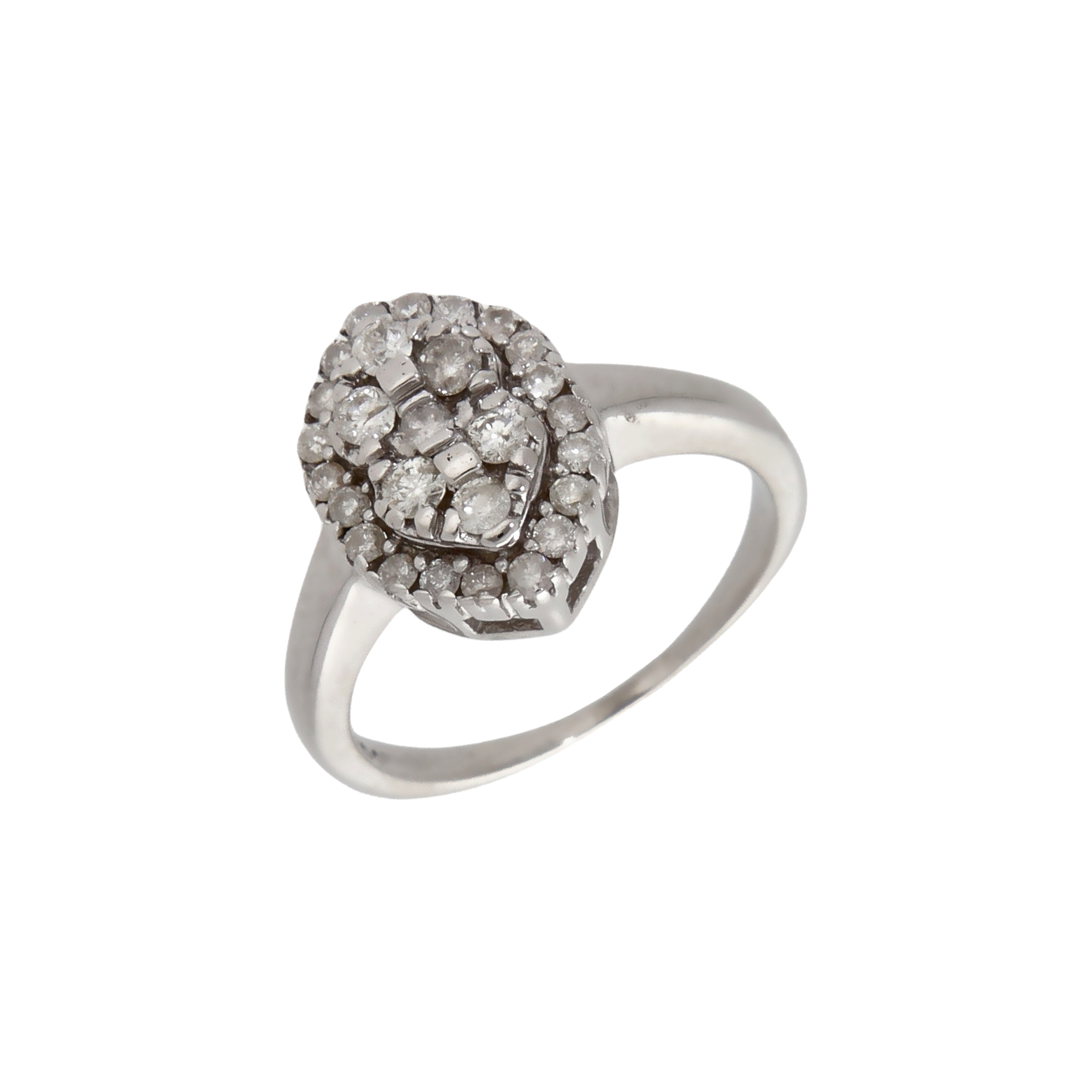 Pre-Owned 9ct White Gold 0.50ct Diamond Oval Cluster Ring