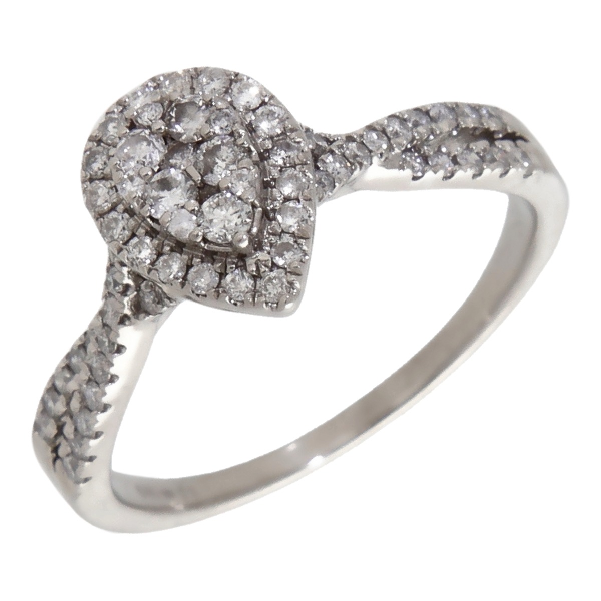 Pre-Owned 18ct White Gold 0.50ct Diamond Pear Cluster Ring