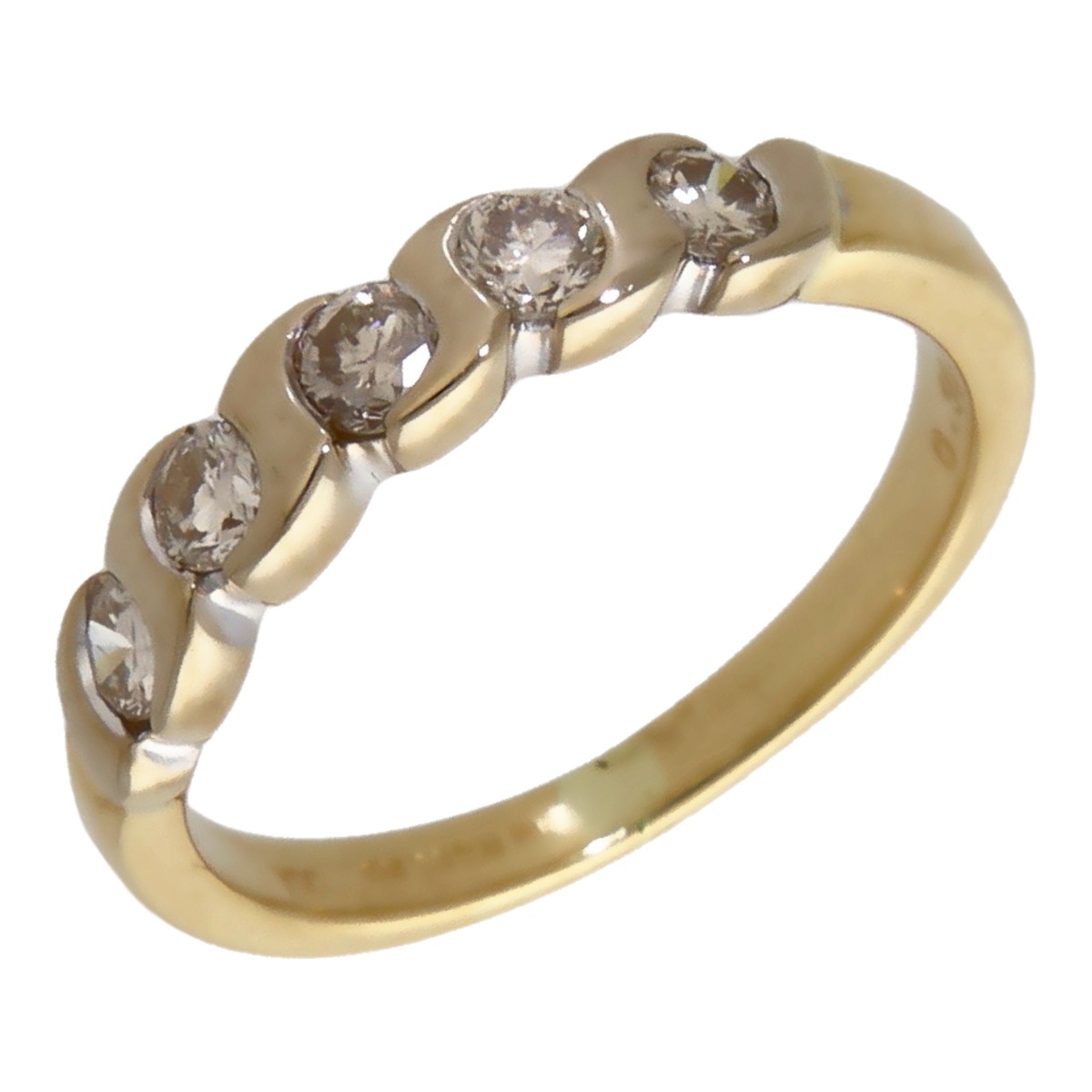 Pre-Owned 18ct Yellow Gold 0.50ct Diamond 5 Stone Eternity Ring