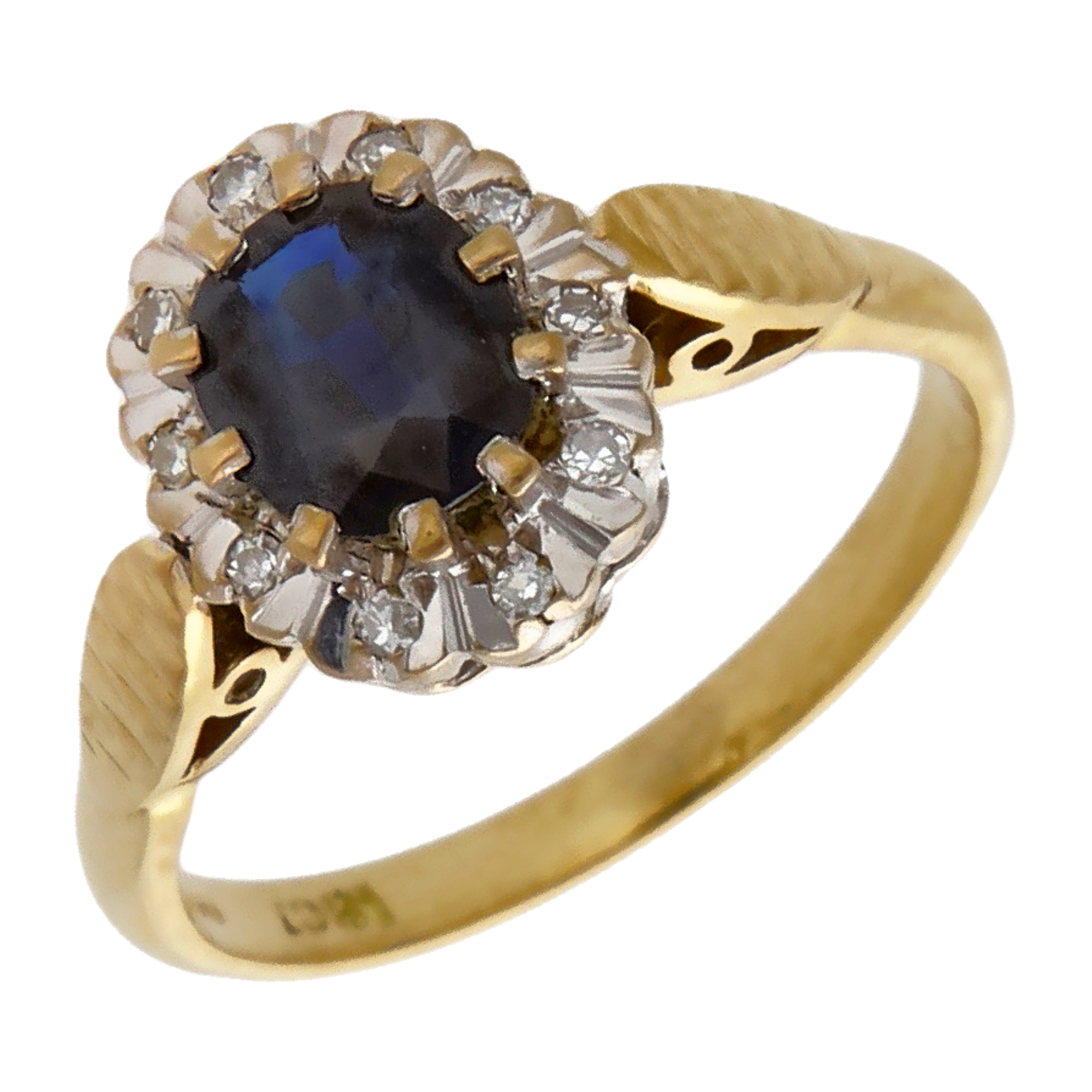 Pre-Owned 18ct Yellow Gold Sapphire & Diamond Cluster Ring