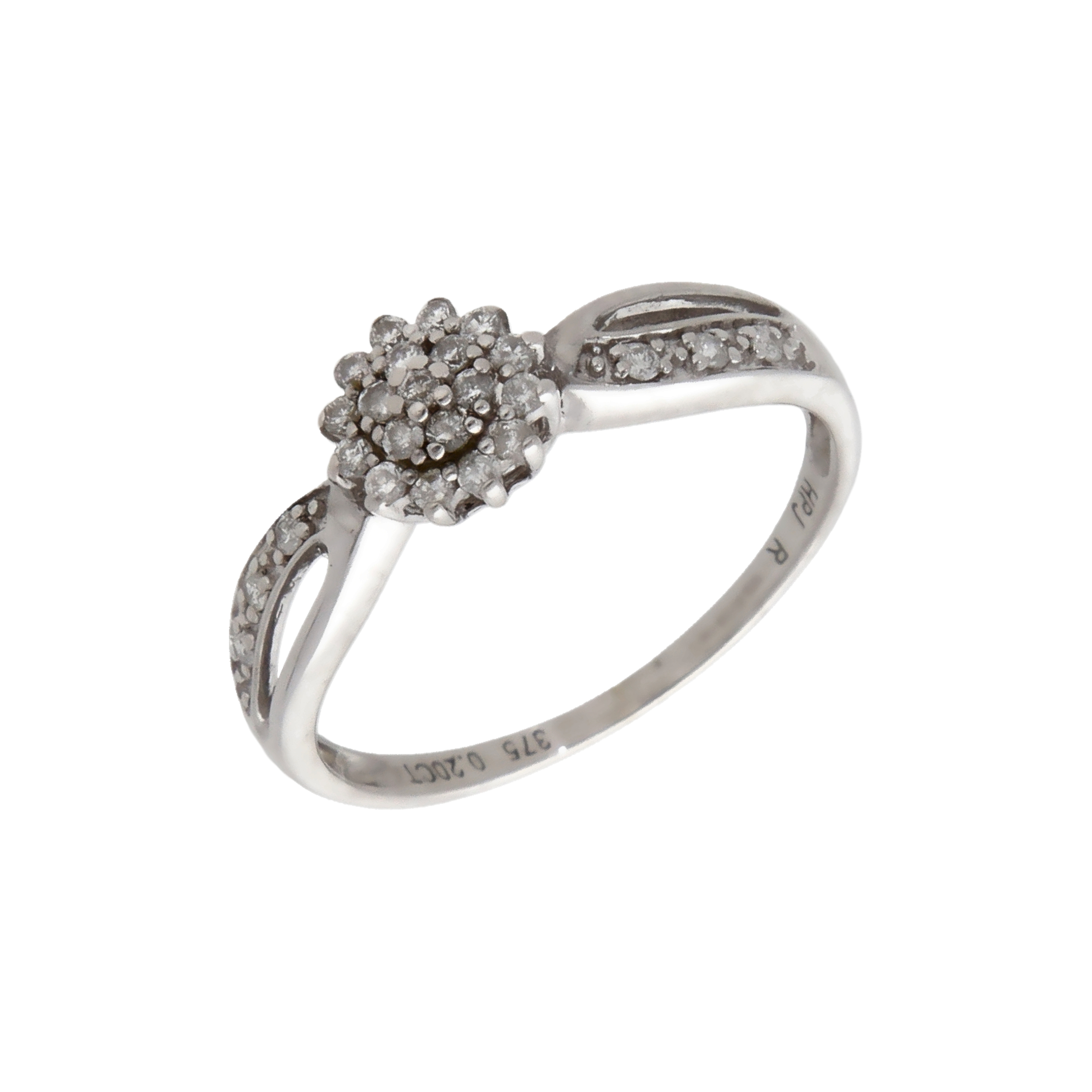 Pre-Owned 9ct White Gold 0.20ct Diamond Cluster Ring