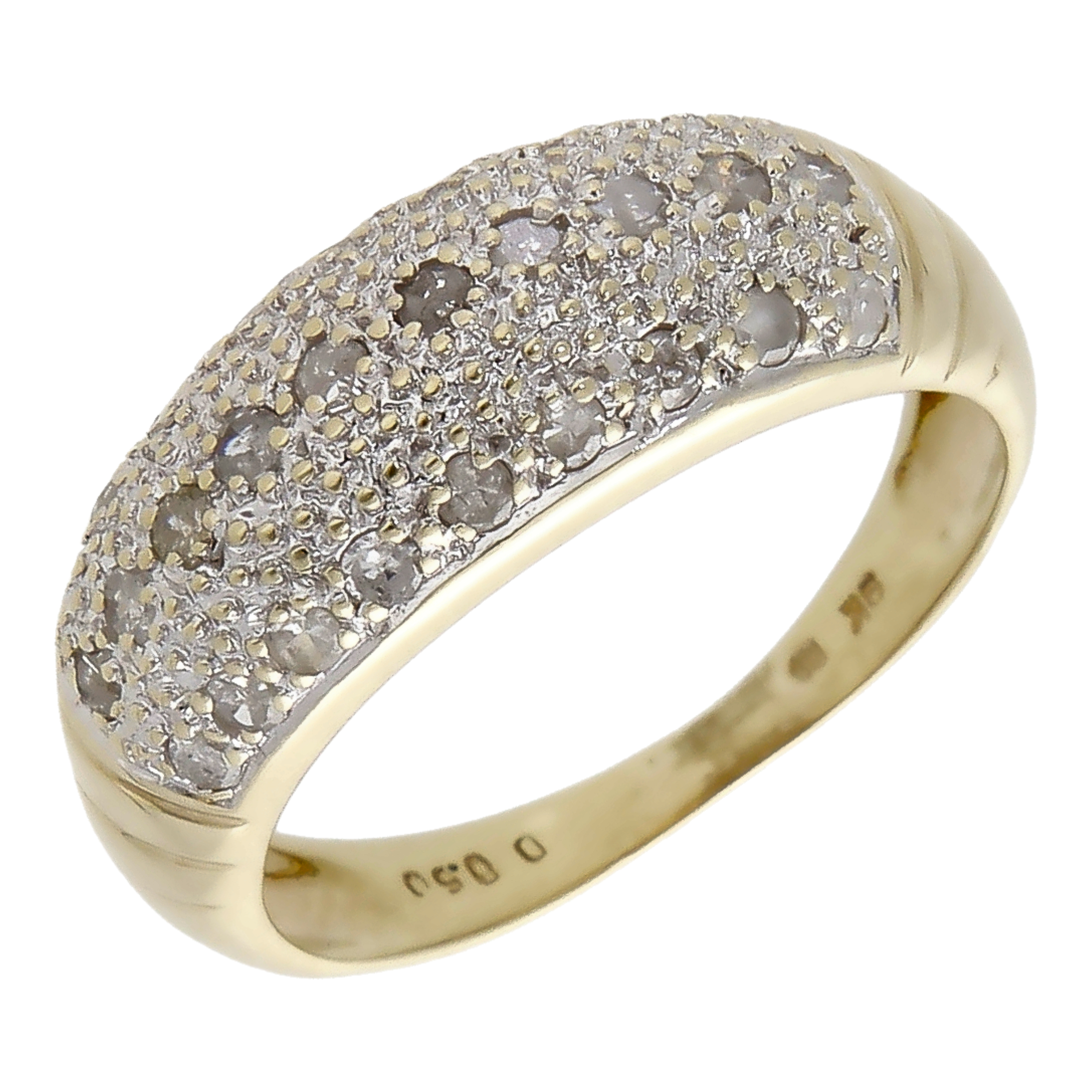 Pre-Owned 9ct Gold 0.50ct Diamond Set Domed Dress Ring