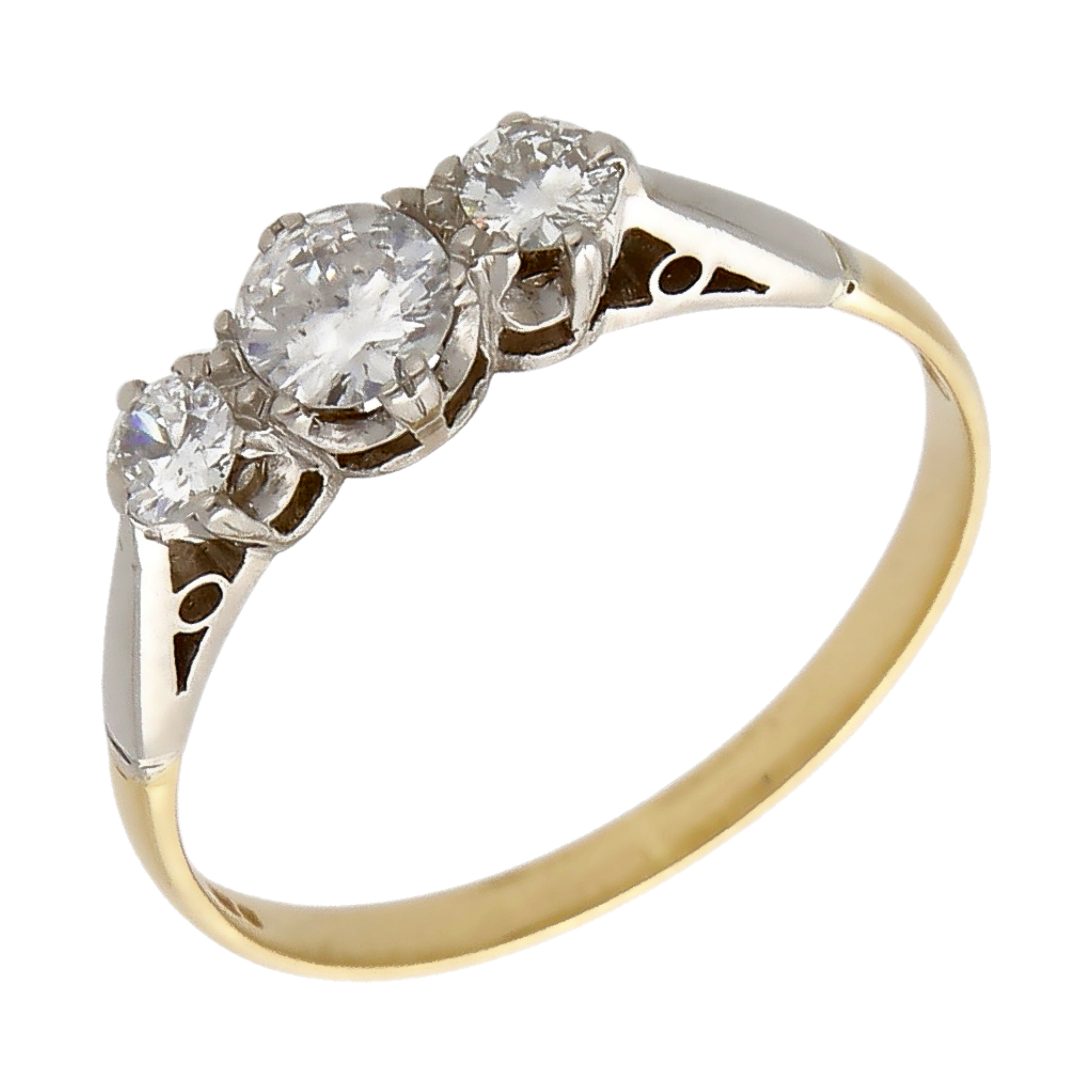 Pre-Owned 18ct Gold 0.43ct Diamond Trilogy Ring