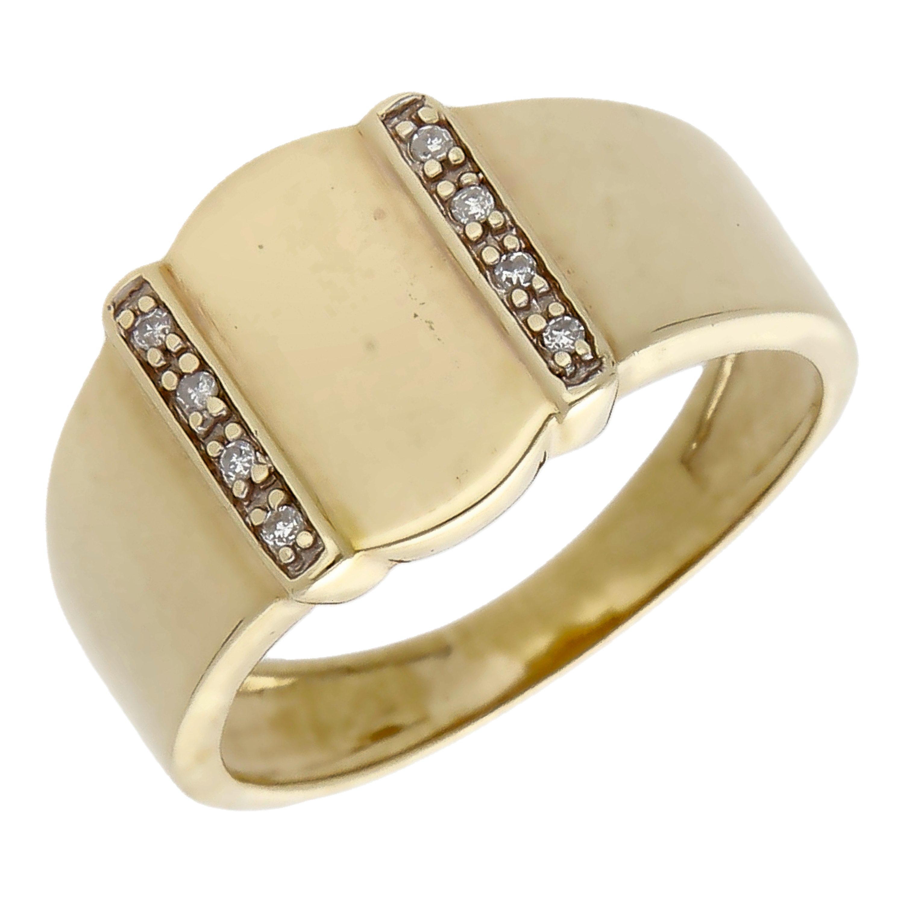 Pre-Owned 9ct Yellow Gold Diamond Set Signet Ring