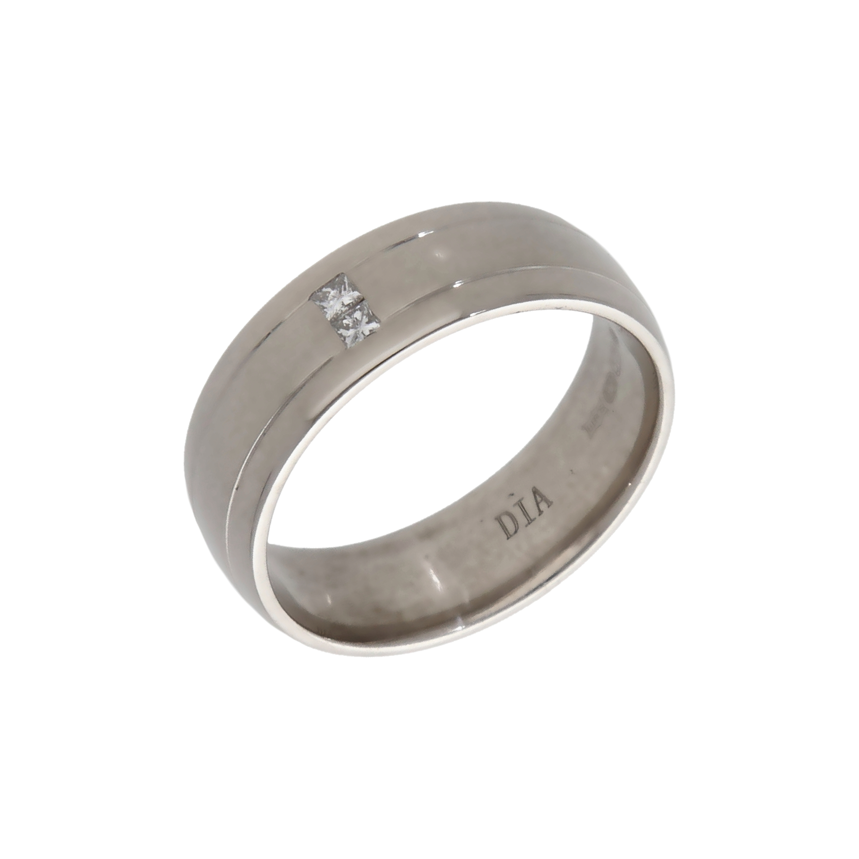 Pre-Owned 9ct White Gold Diamond Set 6mm Wedding Band Ring