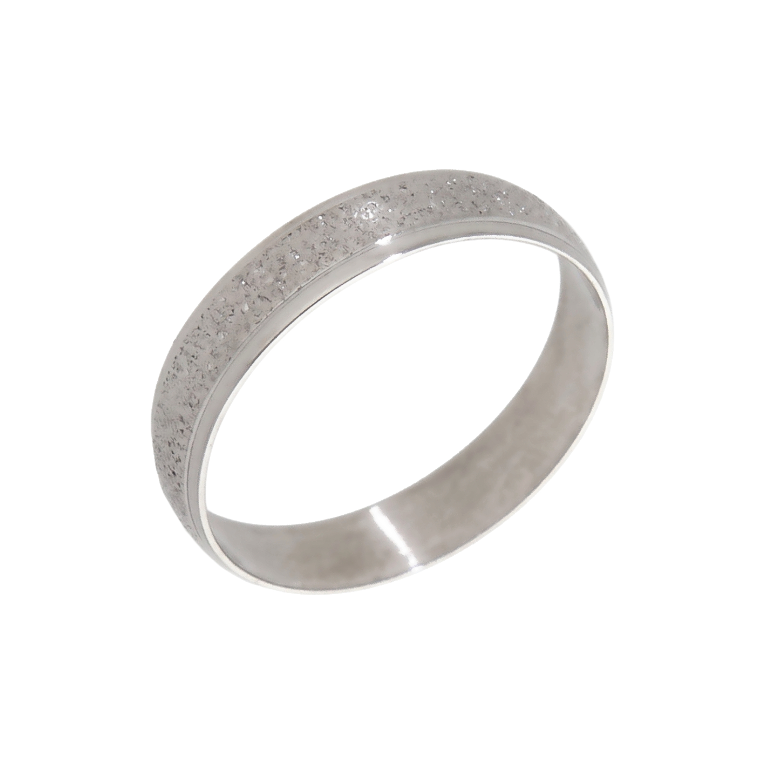 Pre-Owned 9ct White Gold Textured 4mm Wedding Band Ring