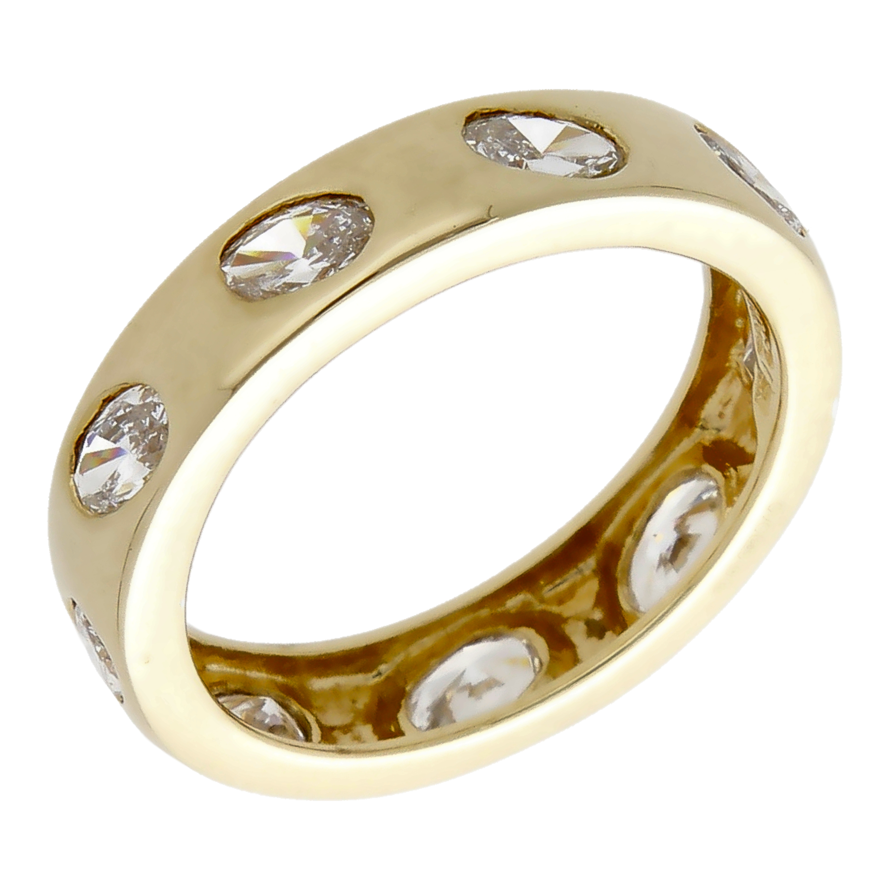 Pre-Owned 14ct Yellow Gold Cubic Zirconia Set Band Ring