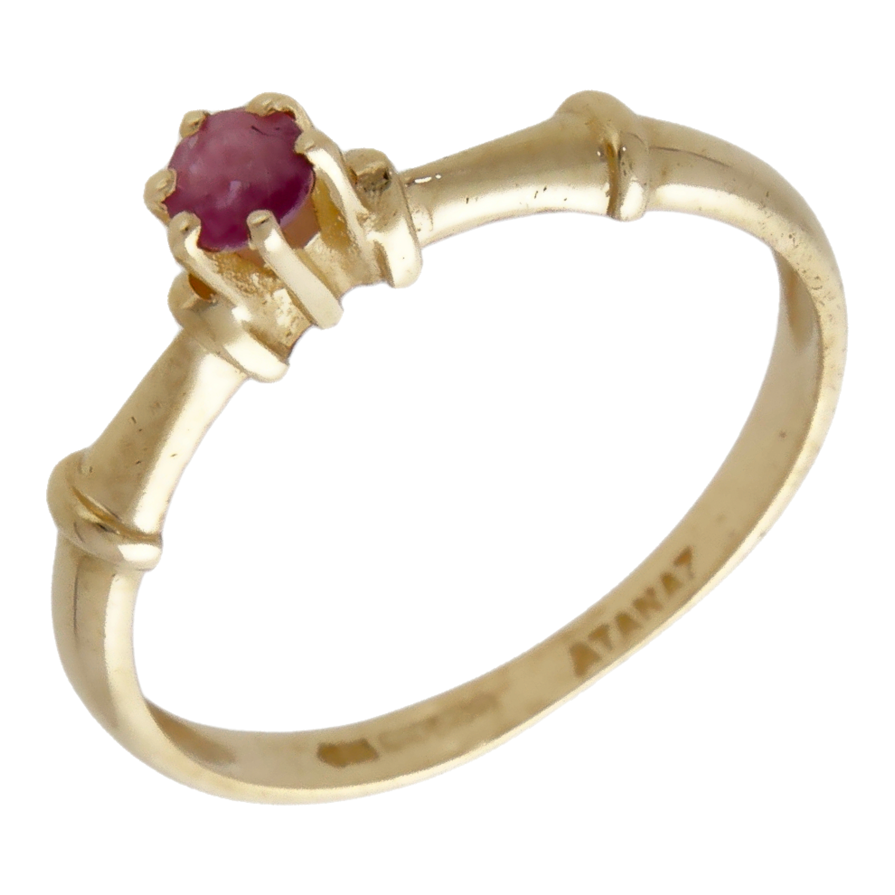 Pre-Owned 14ct Yellow Gold Ruby Solitaire Dress Ring