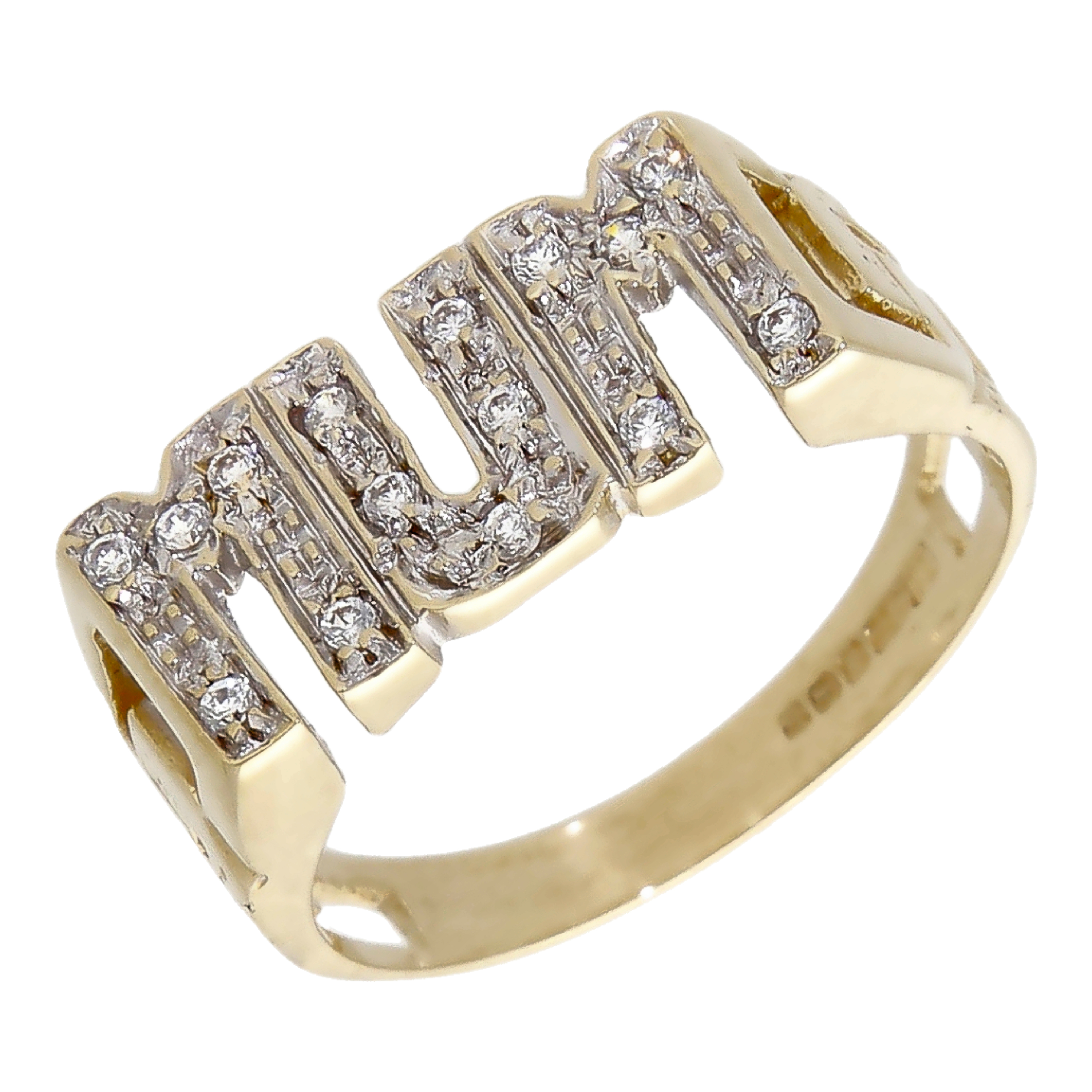 Pre-Owned 9ct Yellow Gold Cubic Zirconia Mum Ring