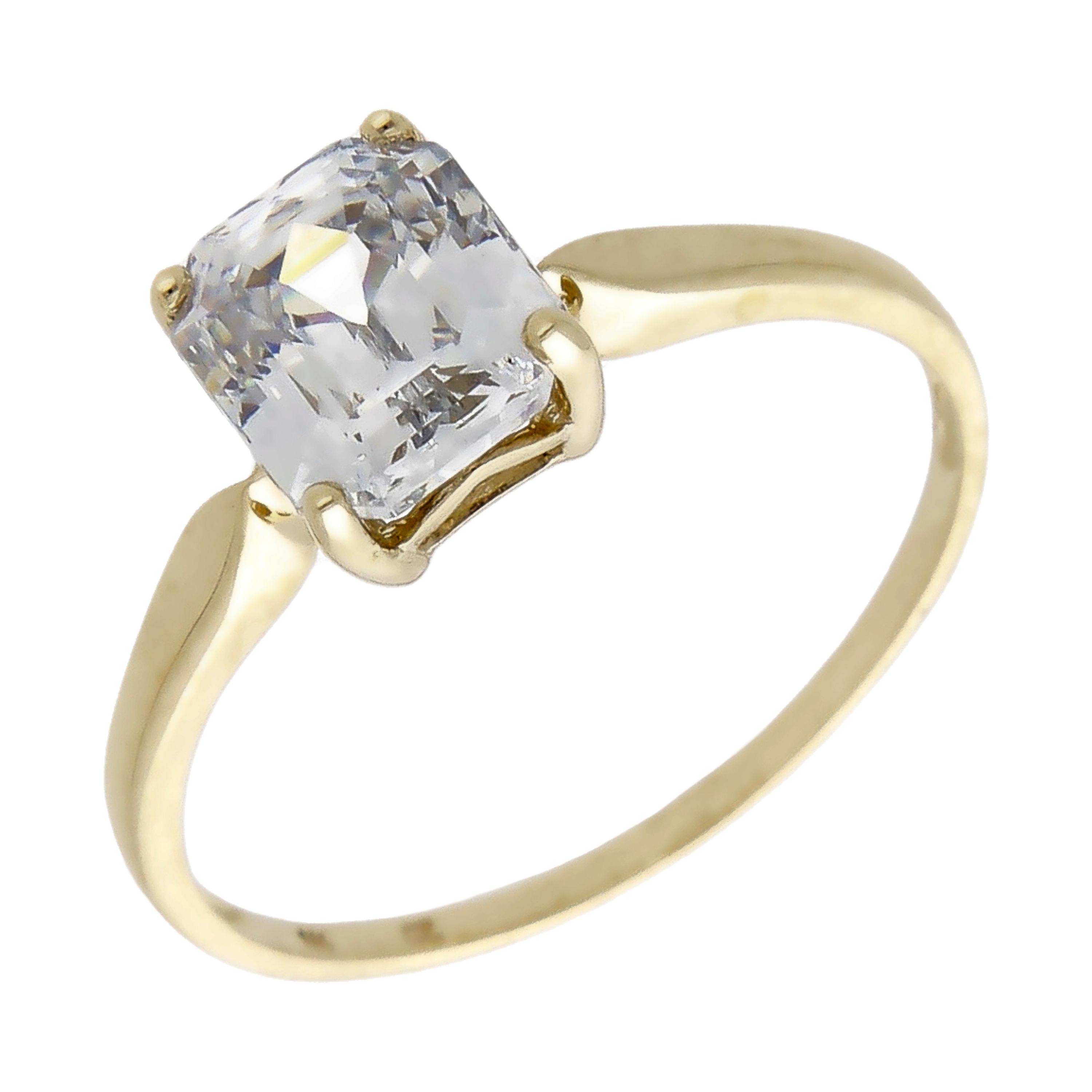 Pre-Owned 9ct Yellow Gold Cubic Zirconia Solitaire Ring