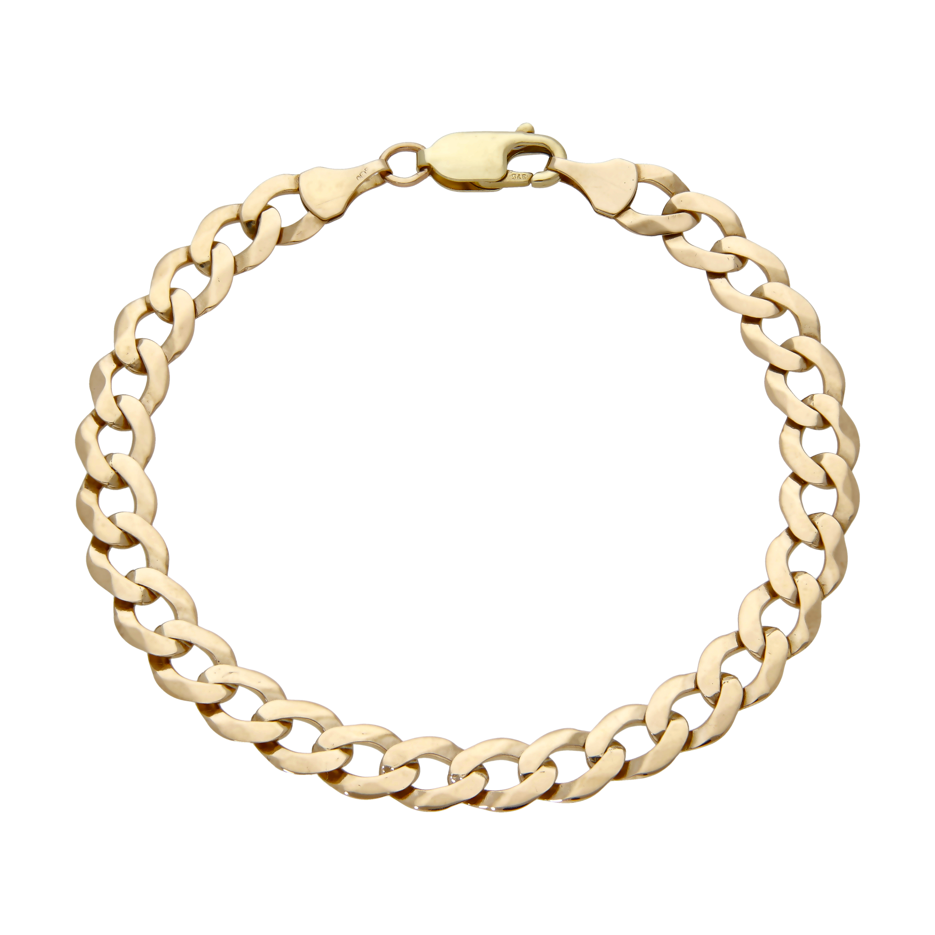Pre-Owned 9ct Yellow Gold 7.5" Curb Bracelet